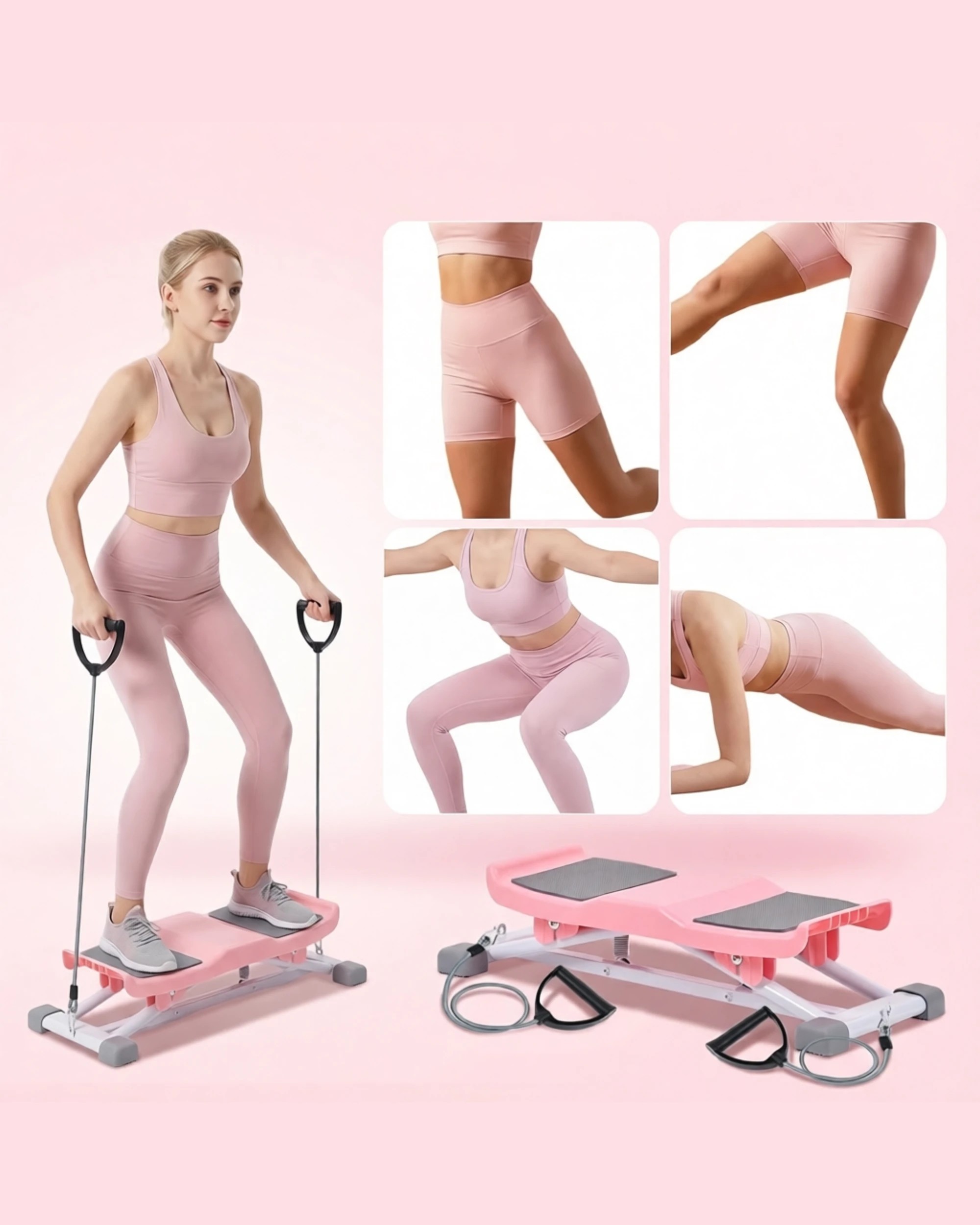 2 Advwin Balance Board Trainer for Home, Ski Simulator Balance Machine Pink, 2 of 8