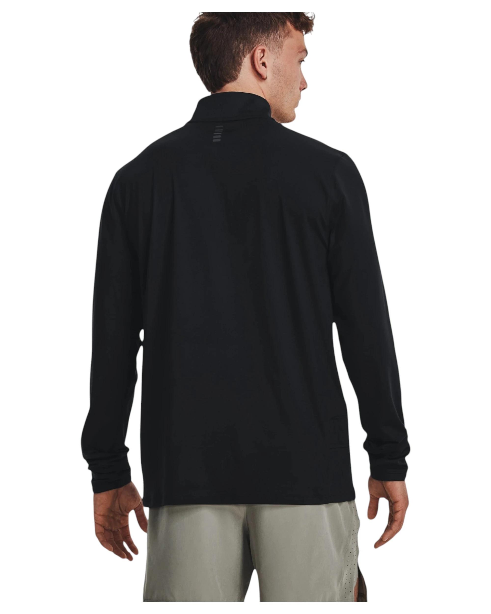 5 Under Armour Mens Launch Pro Quarter Zip Black Shirt BLACK, 5 of 9