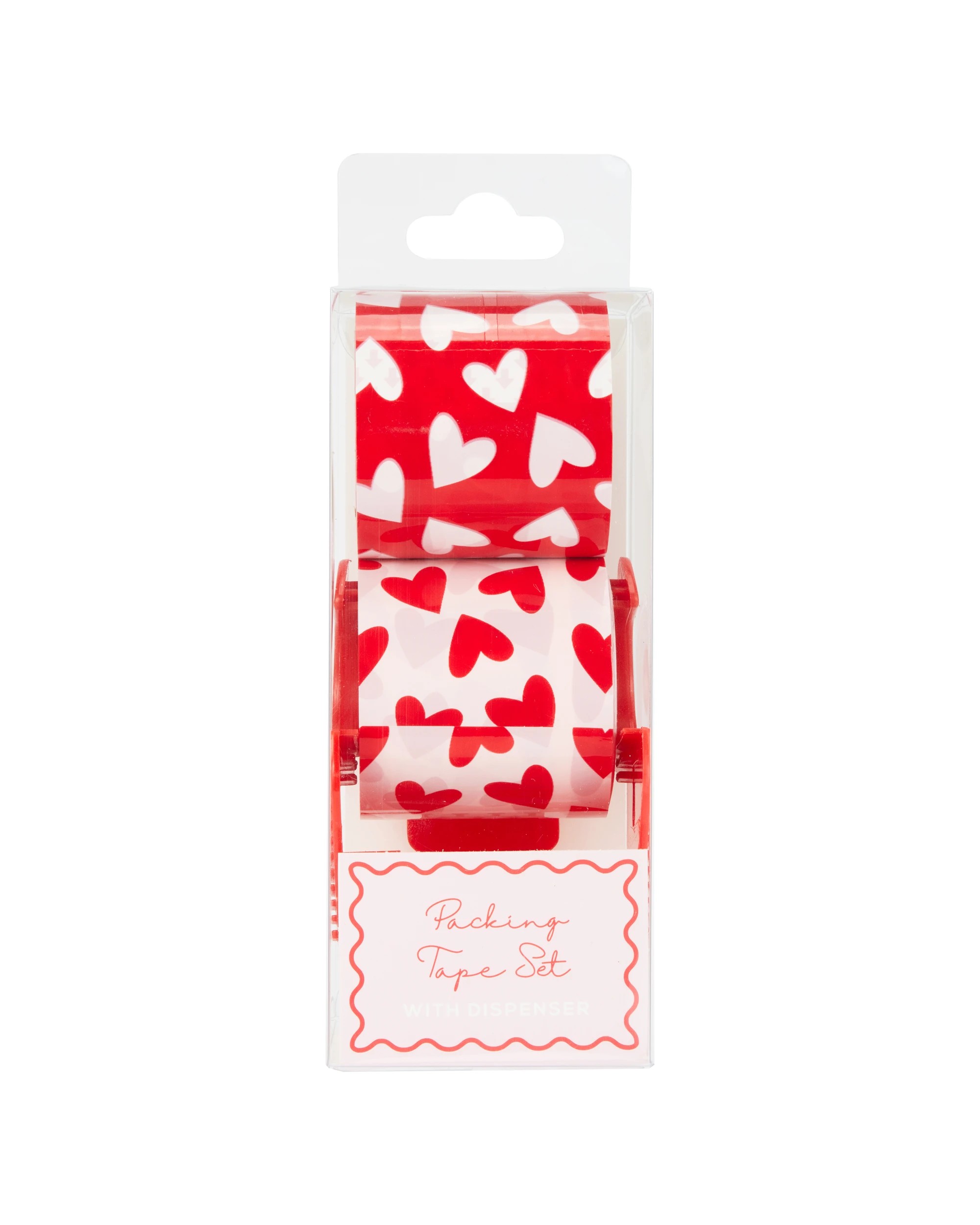 1 Valnetine's Day 2 Pack Heart Packing Tape with Dispenser, 1 of 8