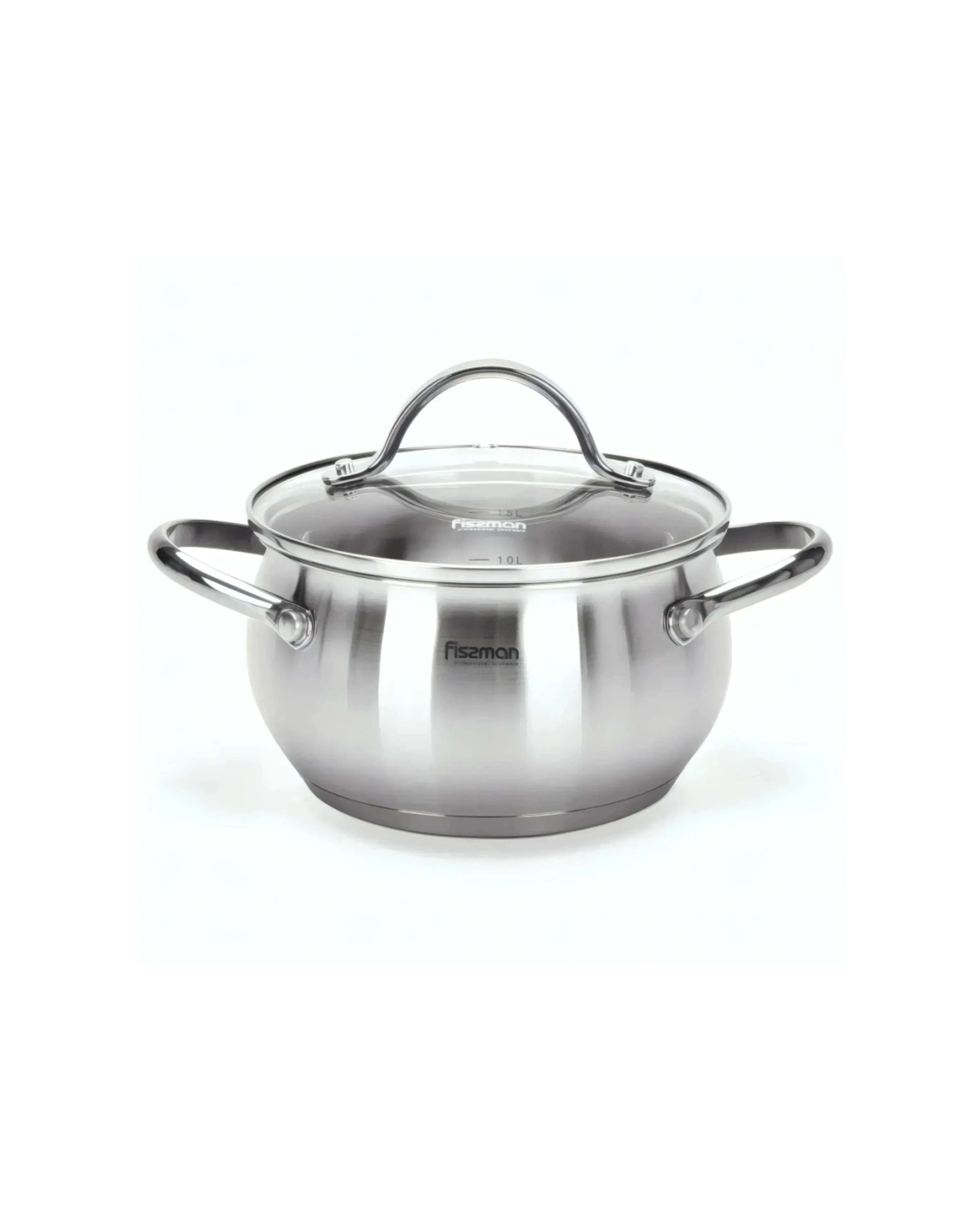 1 Fissman Stockpot Martinez Series Stainless Steel With Glass Lid 1.8L - Silver, 1 of 1