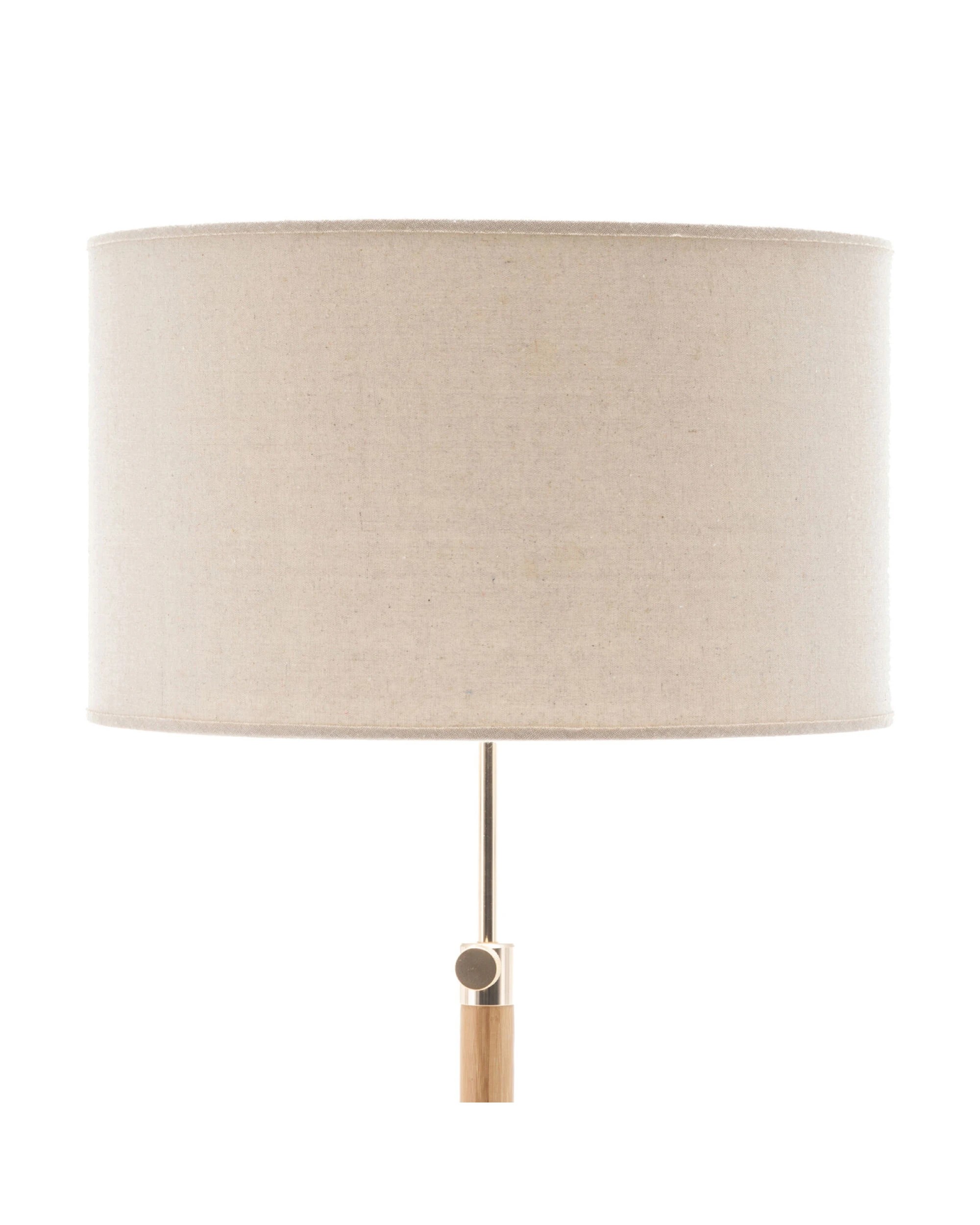 6 BR Home Adjustable Bamboo Tripod Floor Lamp with Linen Shade and Built-In Table, 6 of 9