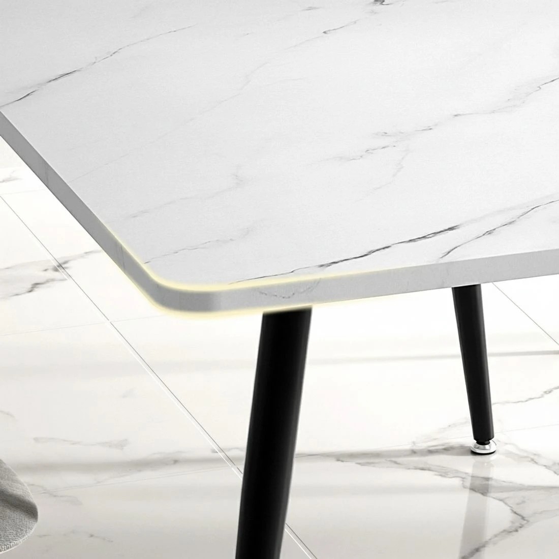 5 1.5M Artiss Dining Table Marble Effect - Multi, 5 of 5