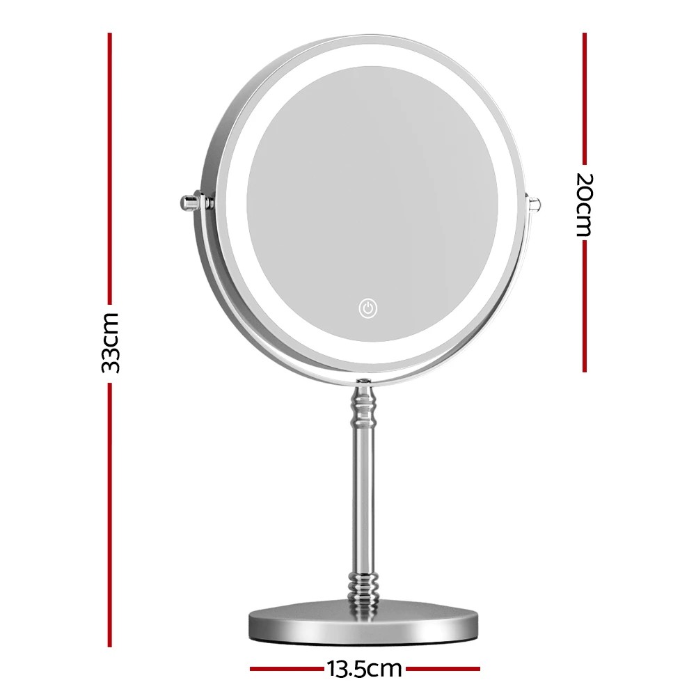 2 Embellir Makeup Mirror 20x20cm 10X Magnifying with LED Light Rotation Tabletop - Multi, 2 of 6