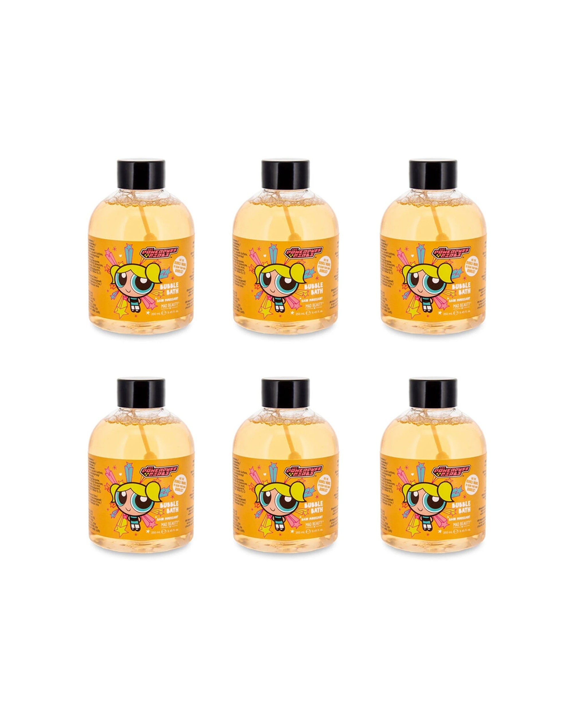 1 Warner Bros 6PK Powerpuff Girls Super Cute Bubble Bath Bubbles 250ml Peach - Yellow, 1 of 3