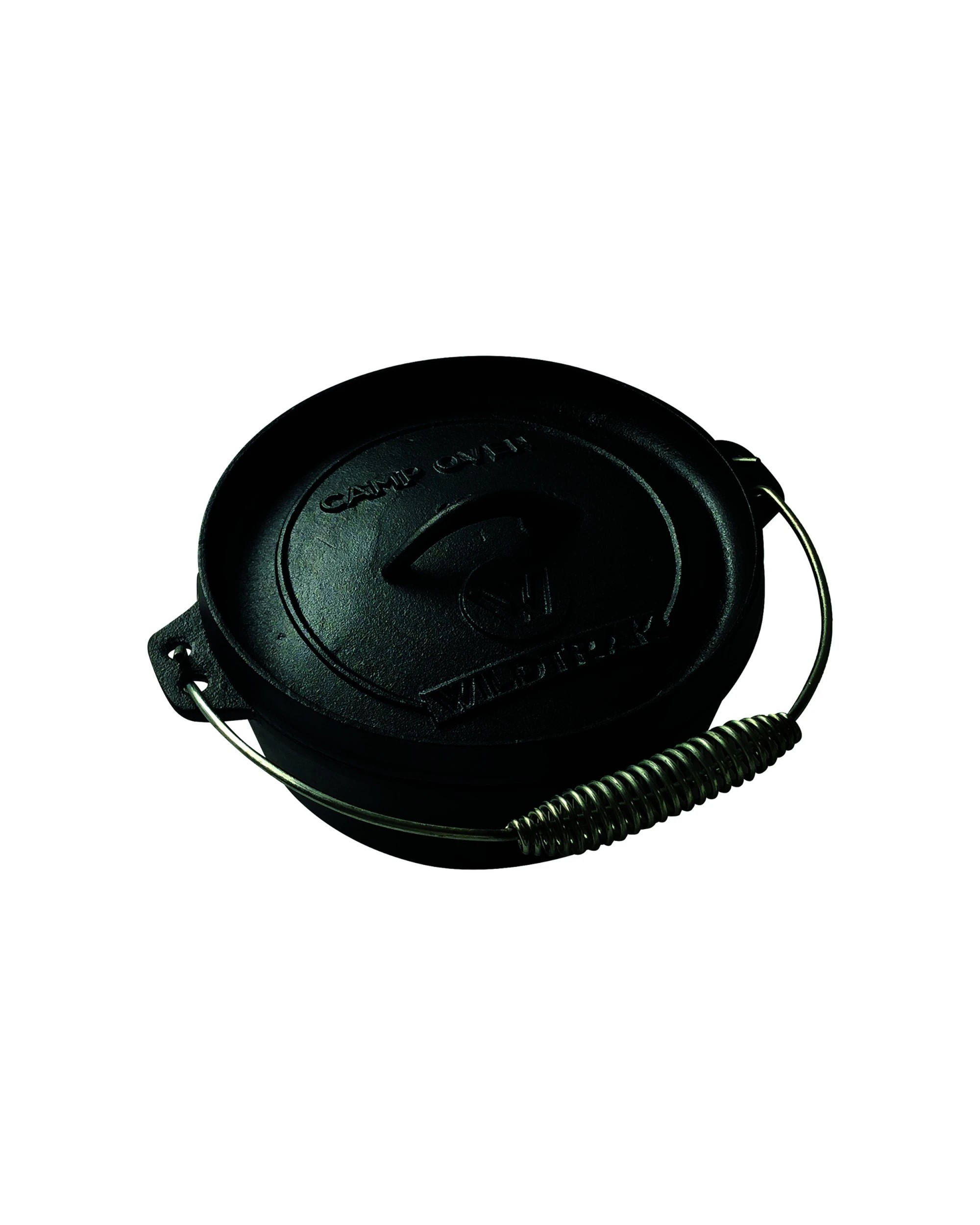 1 Wildtrak Round 2 Qt Cast Iron Camp Oven Pre-Seasoned Bail Handle - Black, 1 of 3