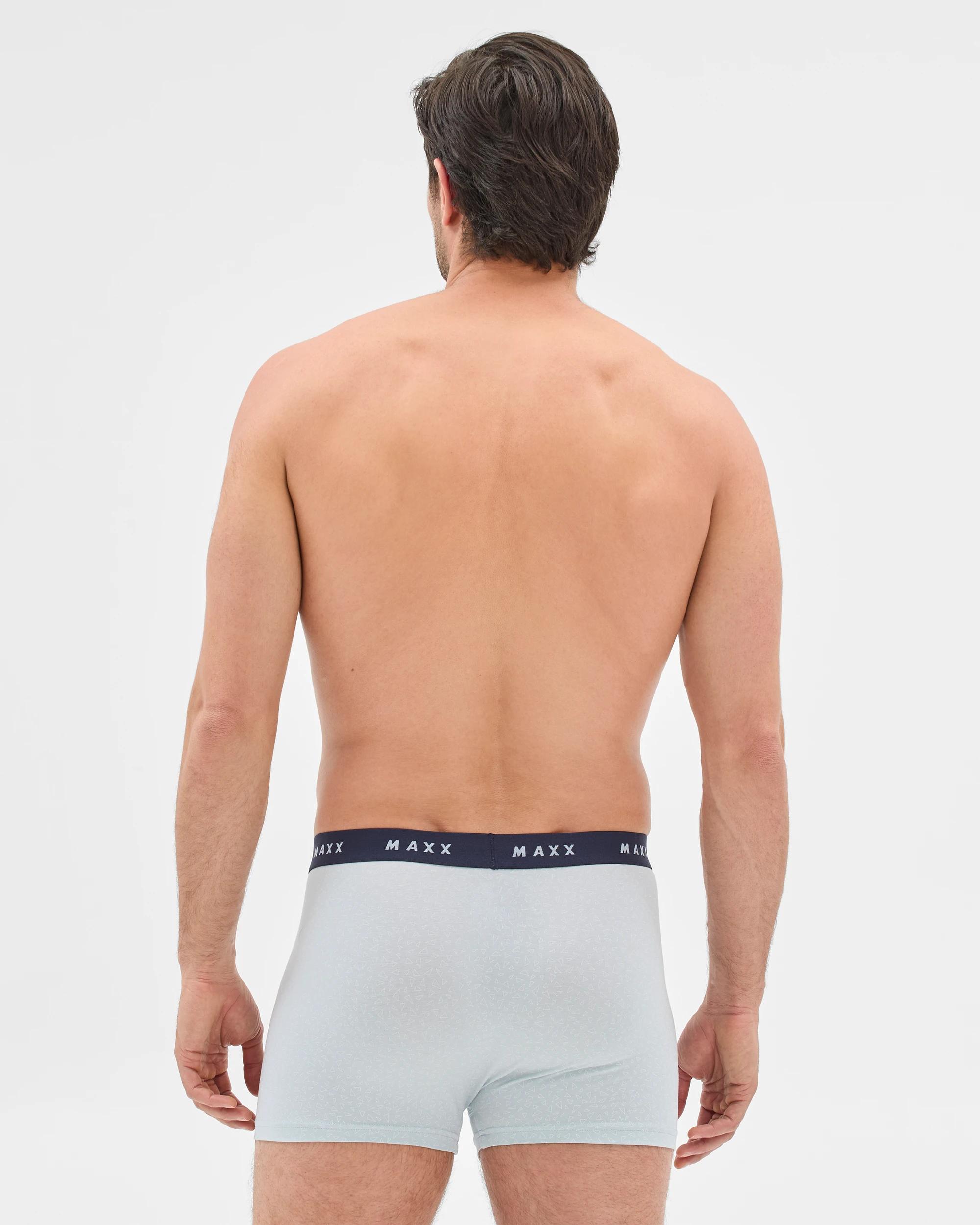 3 Mens Australian Cotton Blend Hipster Trunk 5 Pack - Maxx SKYWAY BLUE PRINT/NAVY/STONEWASH BLUE PRINT/SEAGRASS GREEN/PUMICE STONE PRINT, 3 of 4