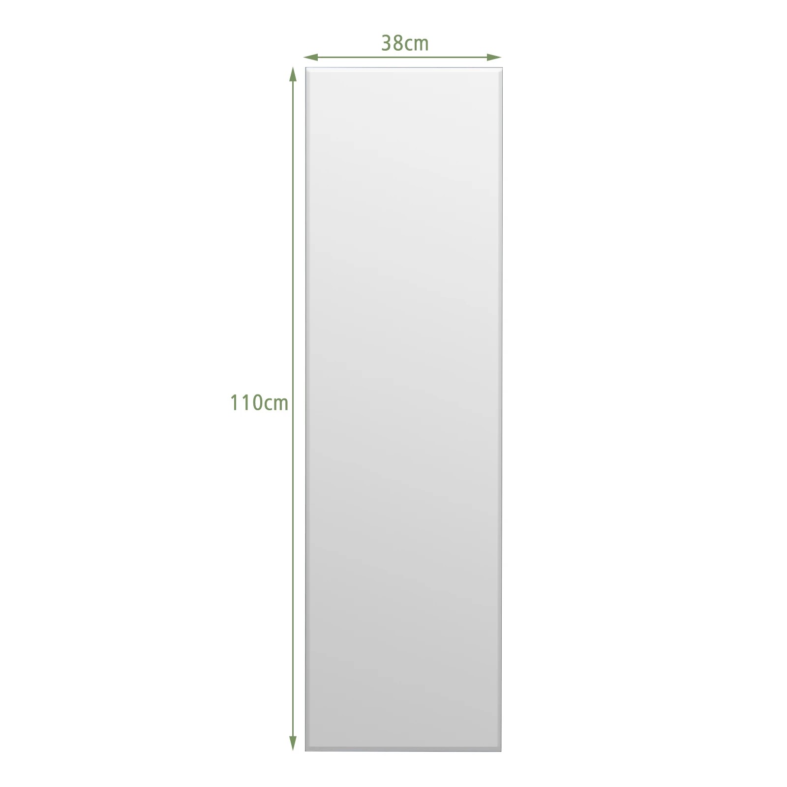2 Costway Wall Mounted Mirror Full Length Frameless Mirror 110 x 38cm, 2 of 2