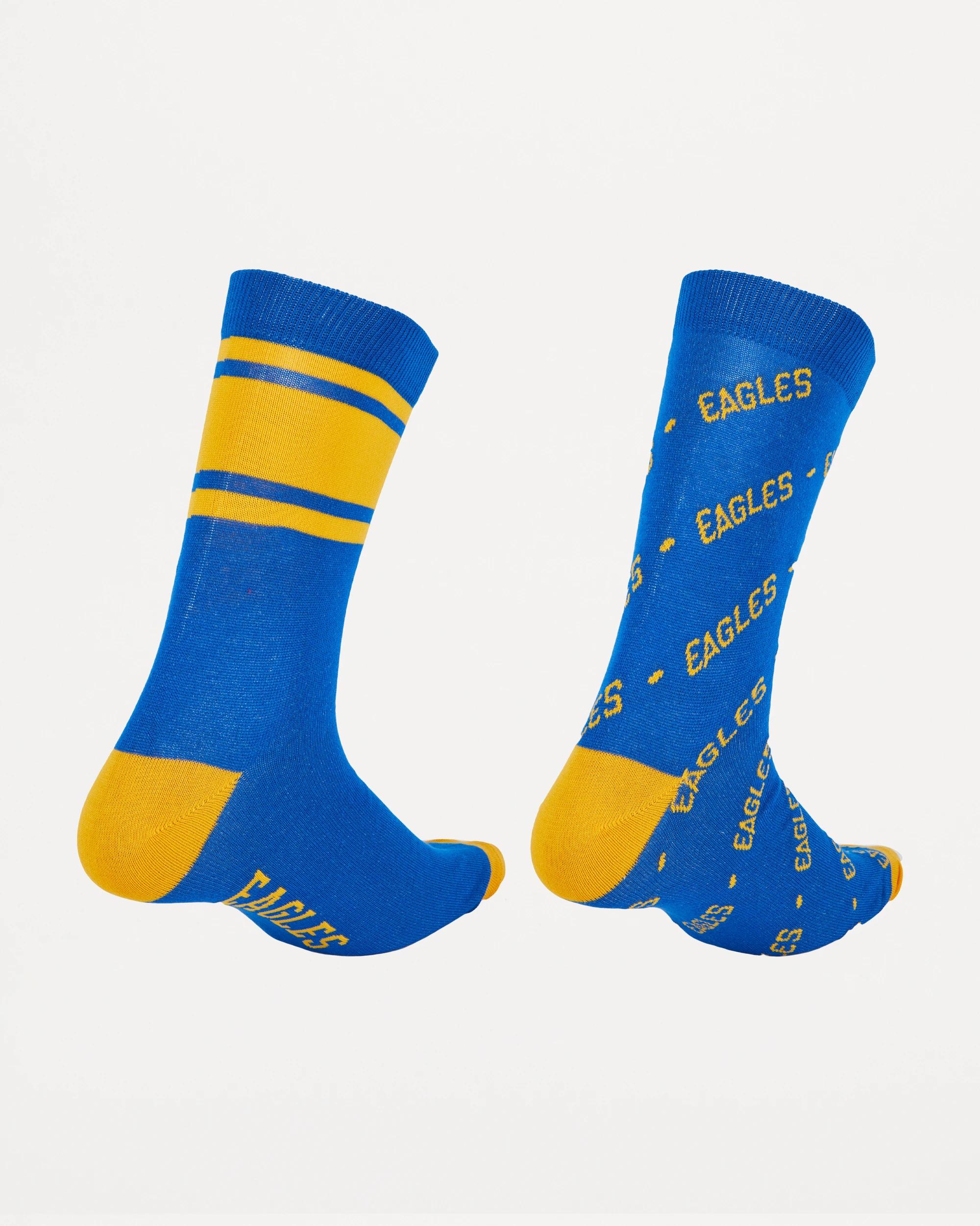 2 2 Pack Official AFL Adult Sock Set WHITE WEST COAST, 2 of 3