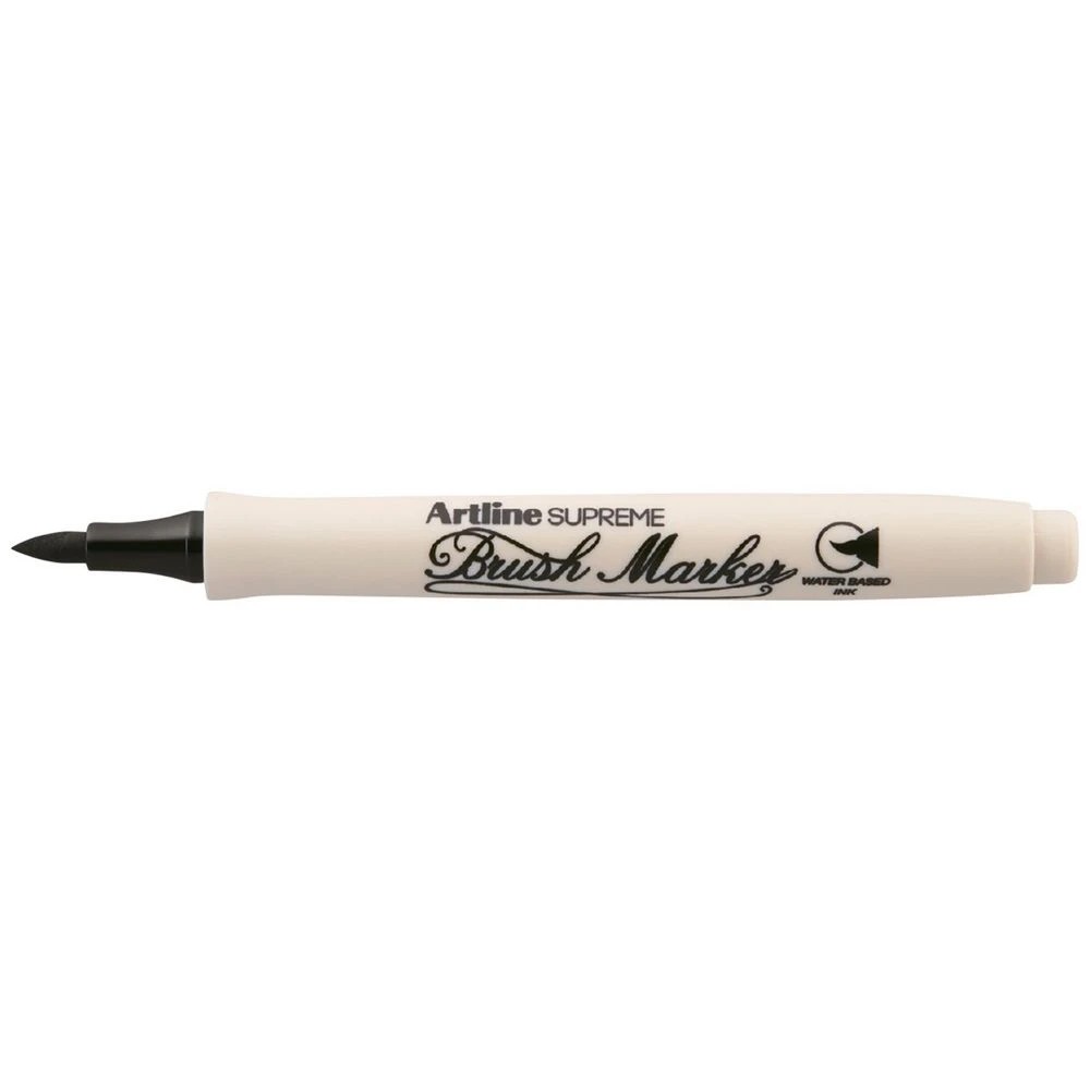 1 Artline Supreme Brush Marker Black, 1 of 2