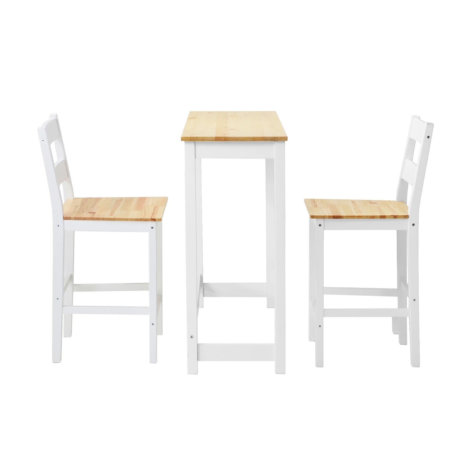 9 Oikiture 3pcs Bar Table Set 2 Stools Chairs Kitchen Dining Breakfast Cafe Tables
 - Multi, 9 of 10