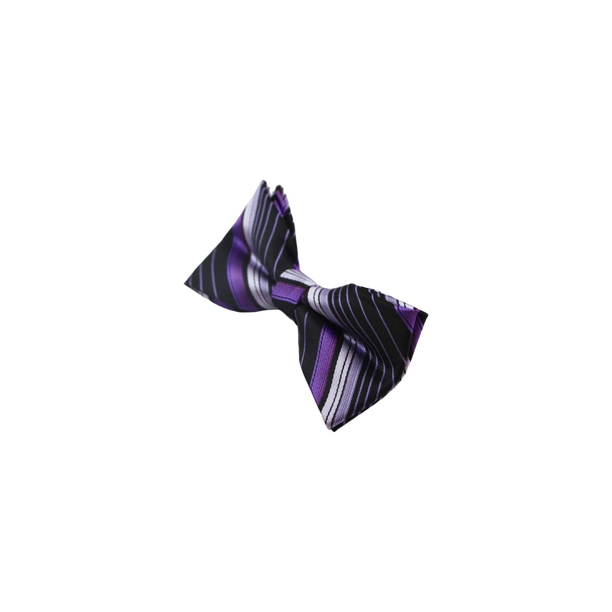 4 Zasel Mens Black & Purple Patterned Bow Tie - Multi, 4 of 4