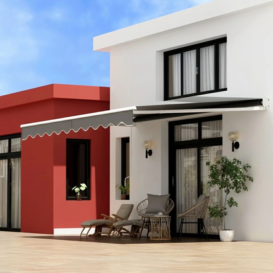 5 Instahut Retractable Folding Arm Awning Manual Sunshade 4.5Mx2.5M - Grey, 5 of 6