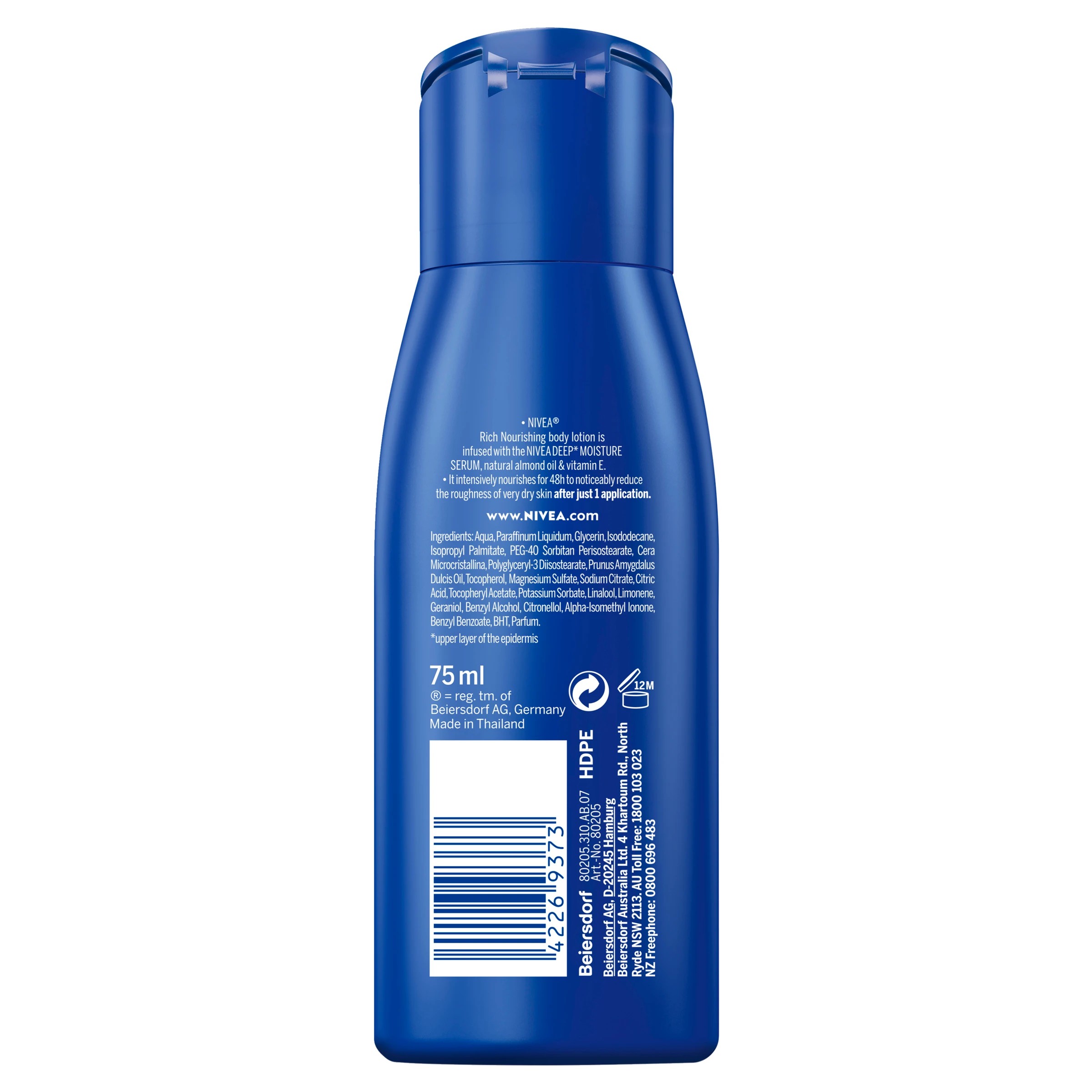 2 Nivea Rich Nourishing Body Lotion 75ml - Natural Almond Oil and Vitamin E, 2 of 7