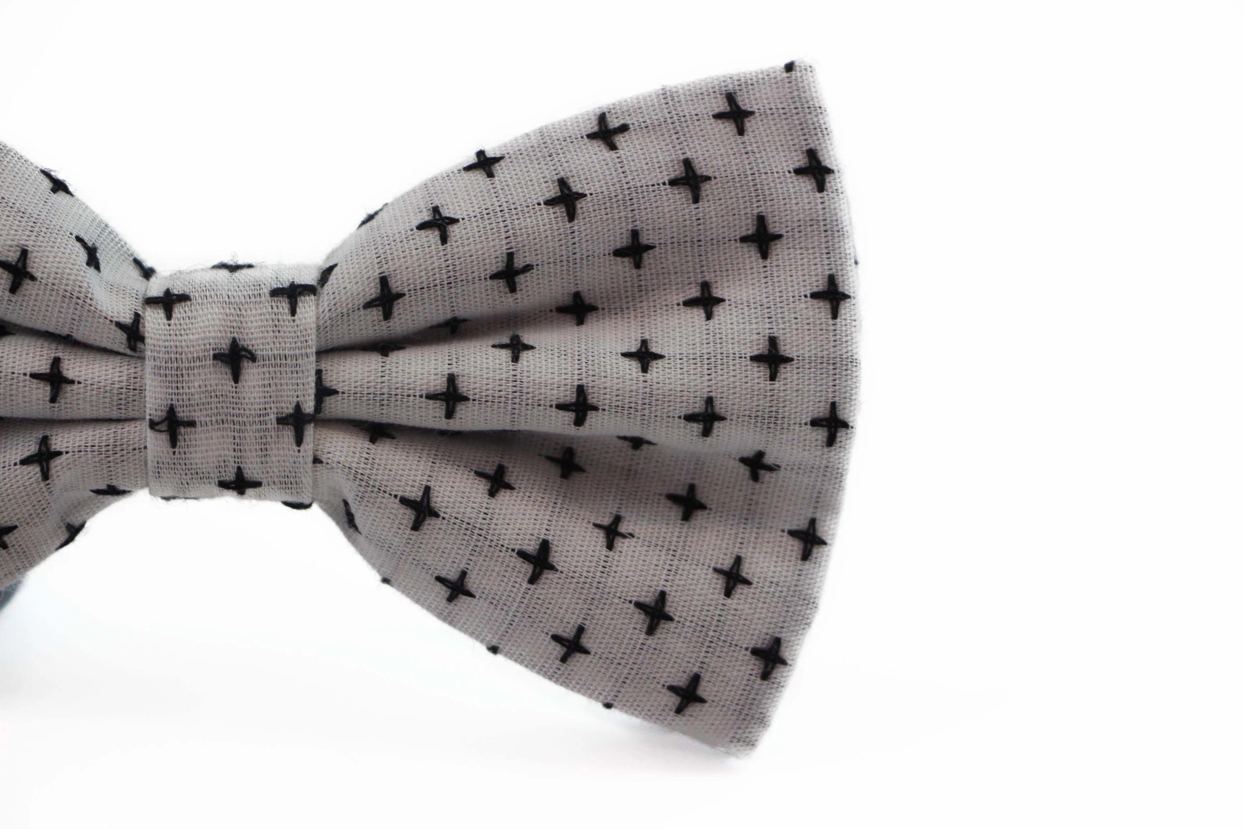 3 Zasel Mens White With Black Star Patterned Cotton Bow Tie - Multi, 3 of 4