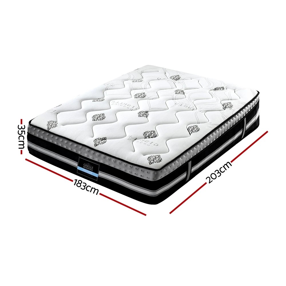 2 Giselle Bedding King Mattress 35cm Bed in a Box Pocket Spring Gel Memory Foam - King Bed - Multi, 2 of 10