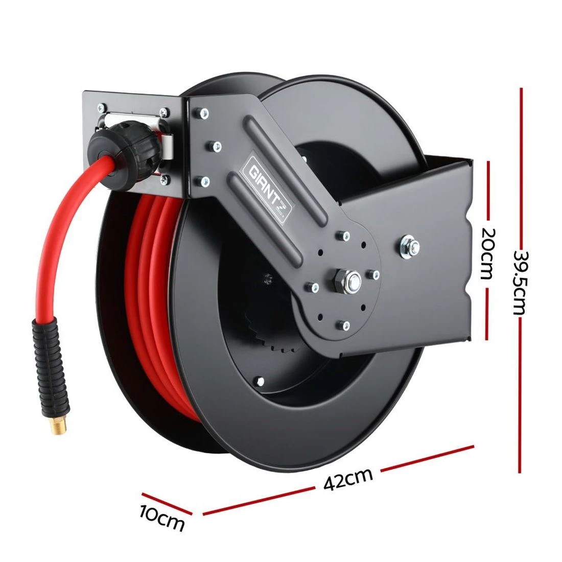 2 Giantz Air Hose Reel 3/8 IN x 15m Retractable Air Hose 300PSI - Multi, 2 of 6