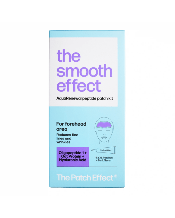The Smooth Effect: The Patch Effect AquaRenewal Peptide Patch Kit for Forehead Area - Oligopeptide-1, Oat Protein and Hyaluronic Acid