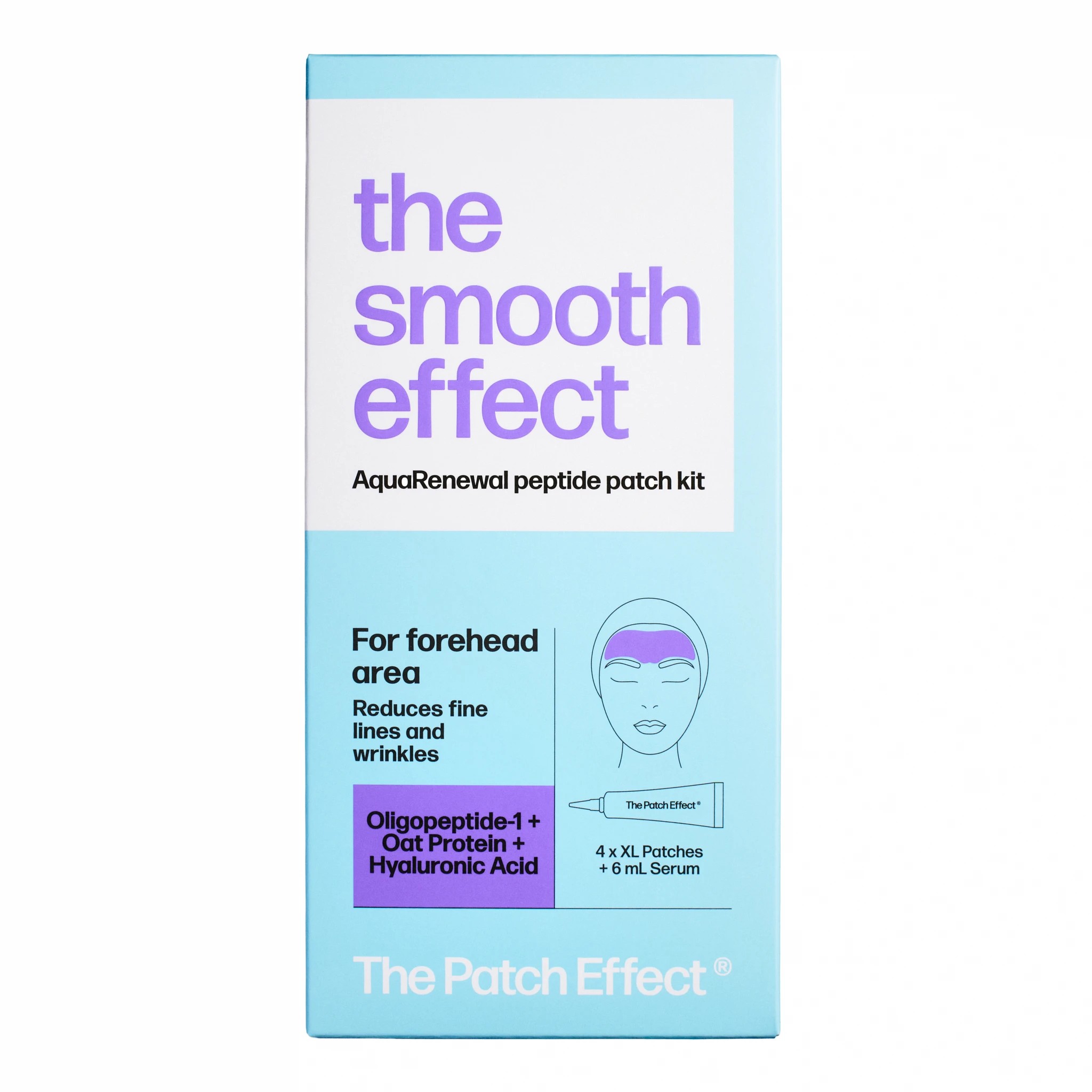 1 The Smooth Effect: The Patch Effect AquaRenewal Peptide Patch Kit for Forehead Area - Oligopeptide-1, Oat Protein and Hyaluronic Acid, 1 of 3