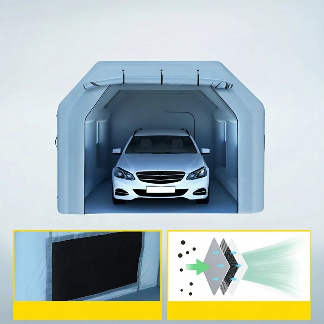 5 Giantz Inflatable Spray Booth 6X4M Car Paint Tent Filter System Blower - Blue, 5 of 7