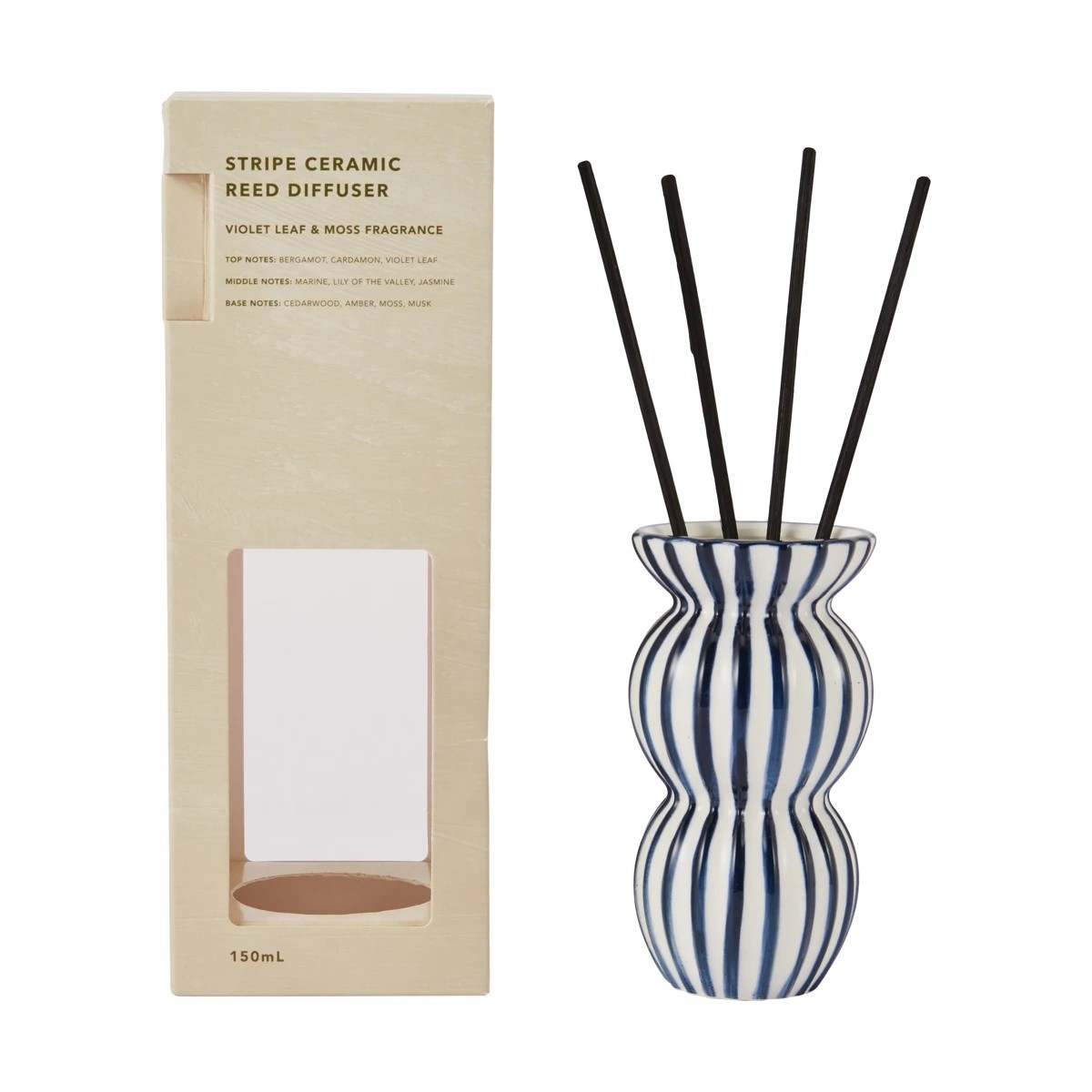 1 Stripe Ceramic Reed Diffuser 150ml, 1 of 6