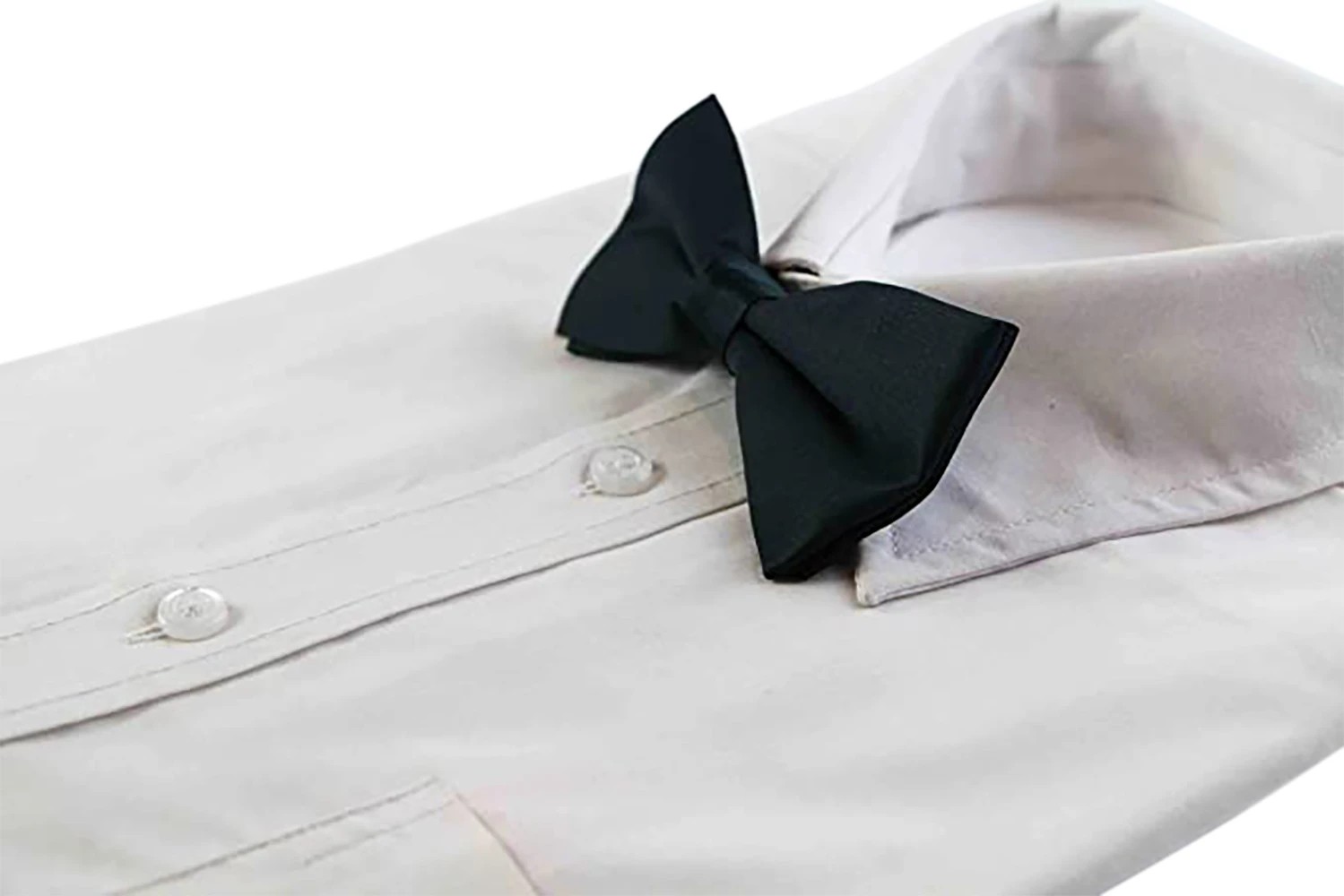 1 Zasel Mens Matt Solid Plain Bottle Green Colour Bow Tie - Green, 1 of 5