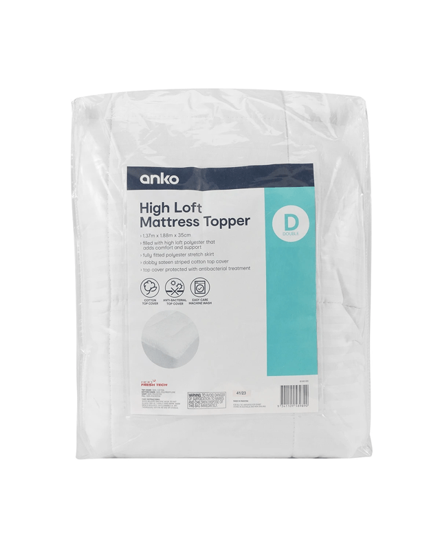High Loft Mattress Topper - Double Bed, W