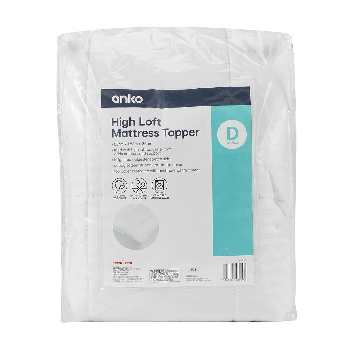 1 High Loft Mattress Topper - Double Bed, White, 1 of 5