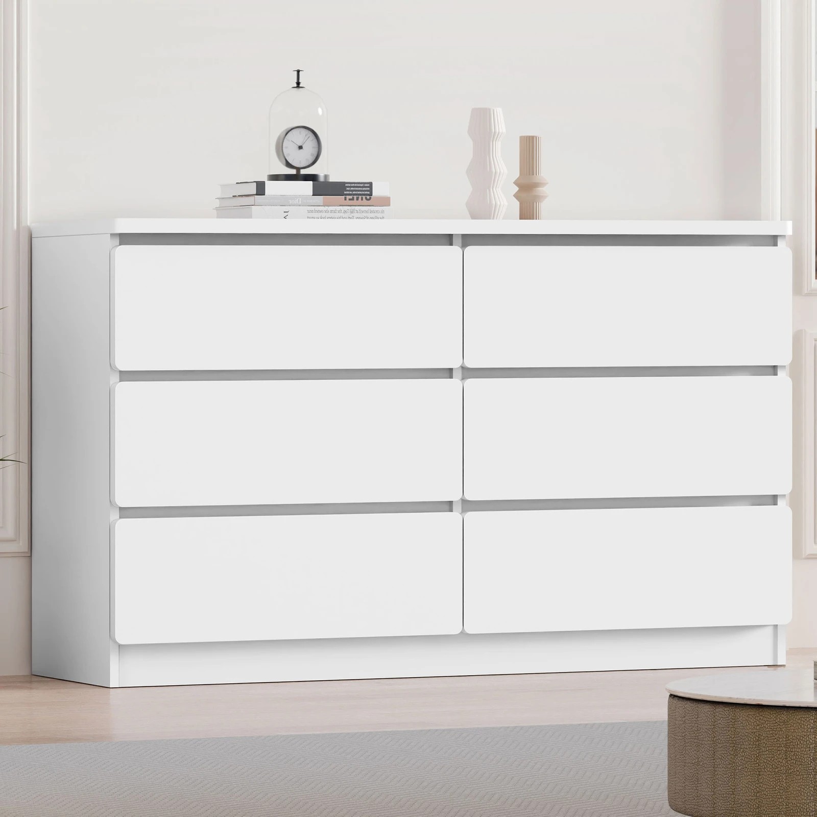 8 Alfordson 6 Chest of Drawers Minimalist Storage Cabinet Dresser - White, 8 of 10