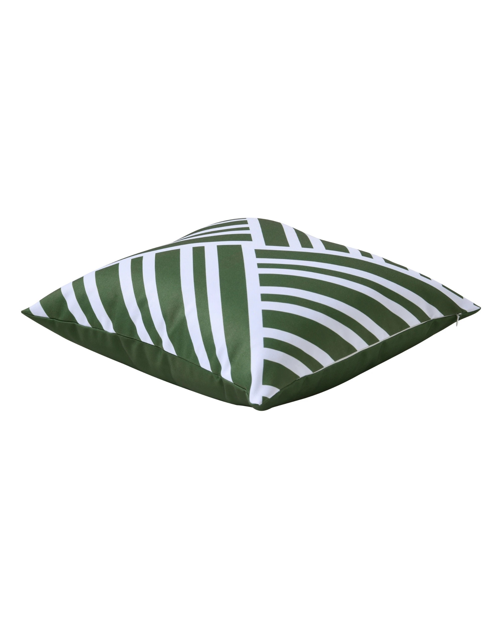 3 Vibes Sol Stripes Printed Outdoor Cushion 50x50cm - Olive, 3 of 8
