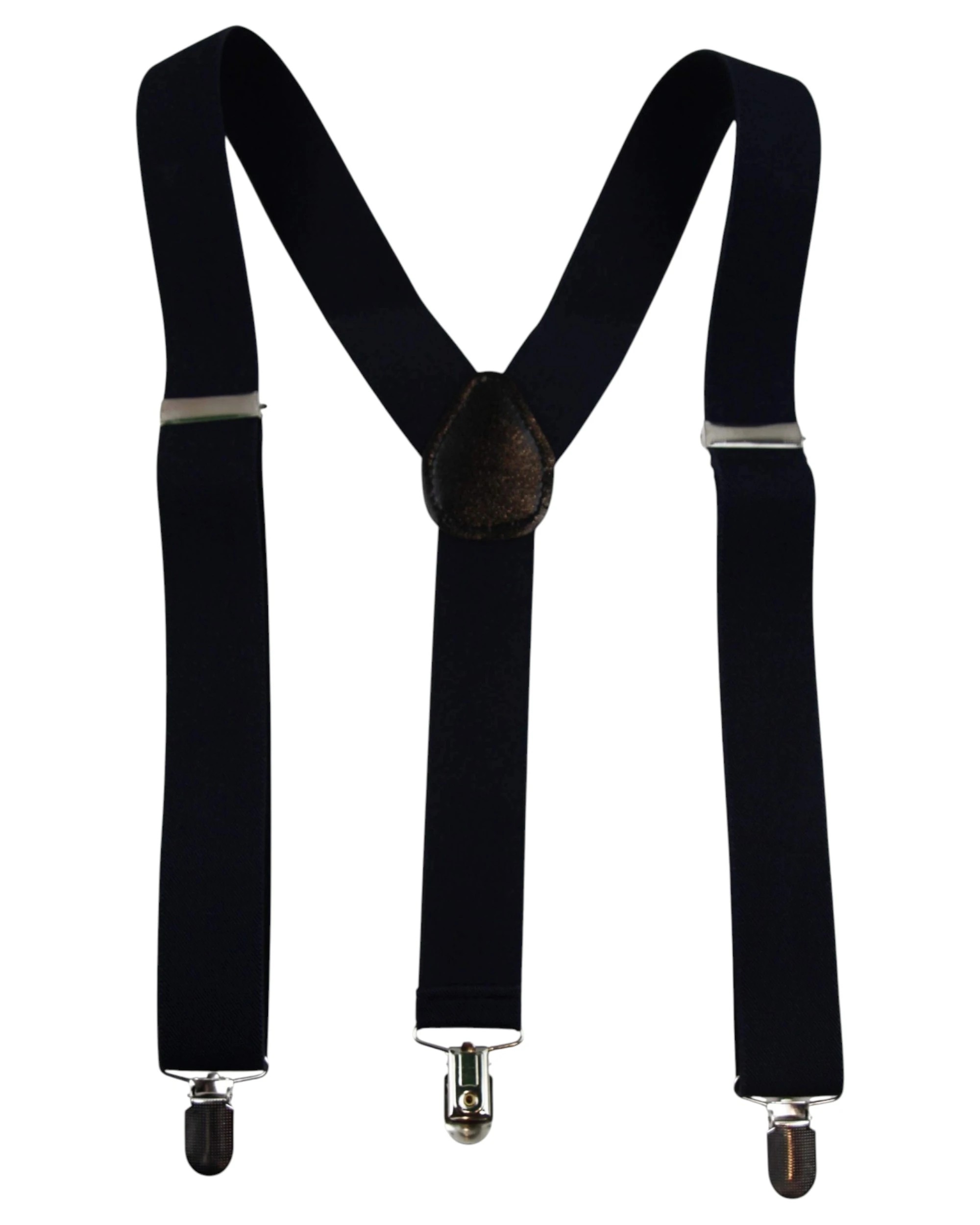 1 Zasel Mens Wide Heavy Duty Adjustable 100cm Navy Suspenders, 1 of 4