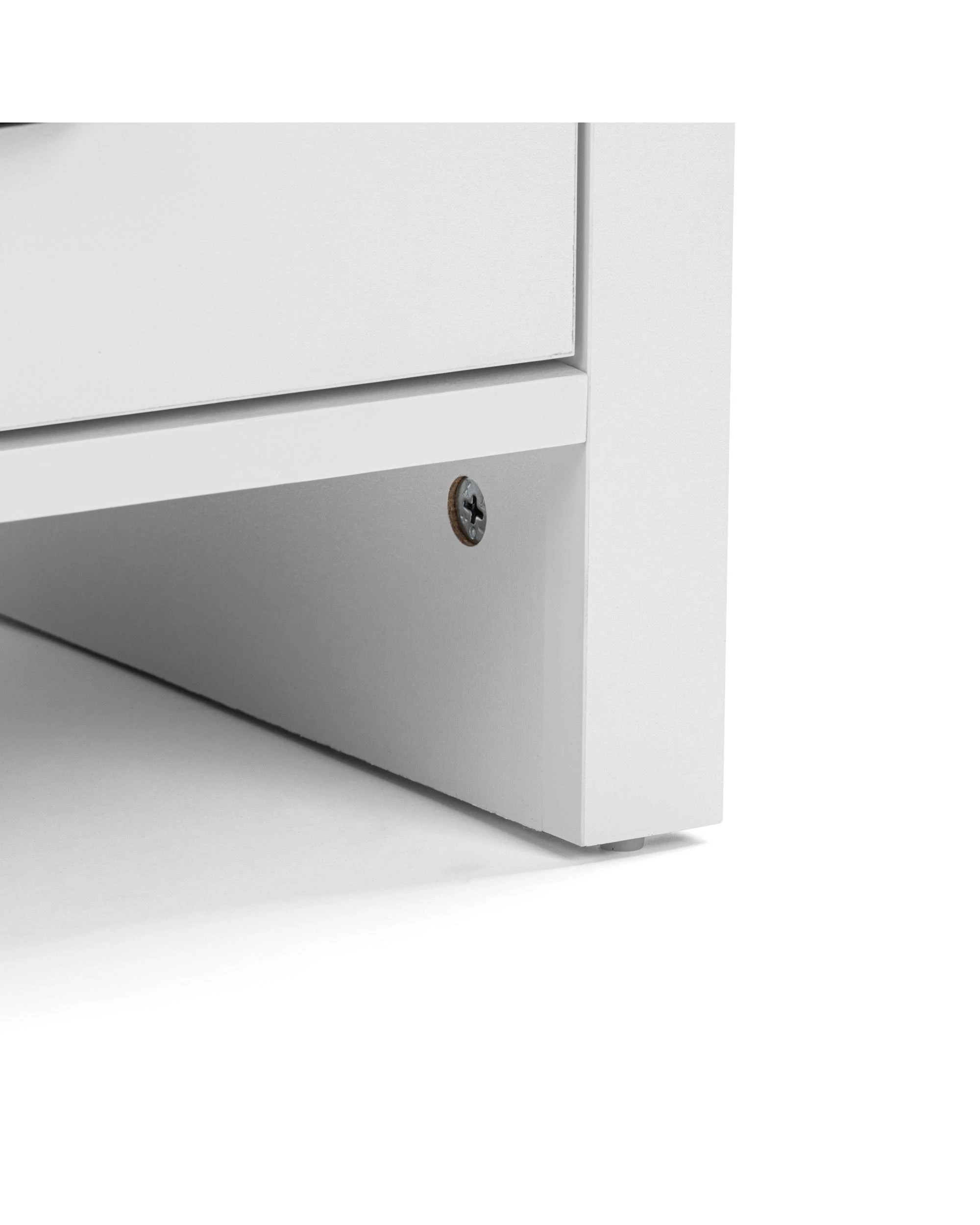 5 Kodu Bedside Table 3 Drawer Side Table Nightstand 3 Drawers White and Oak, 5 of 9