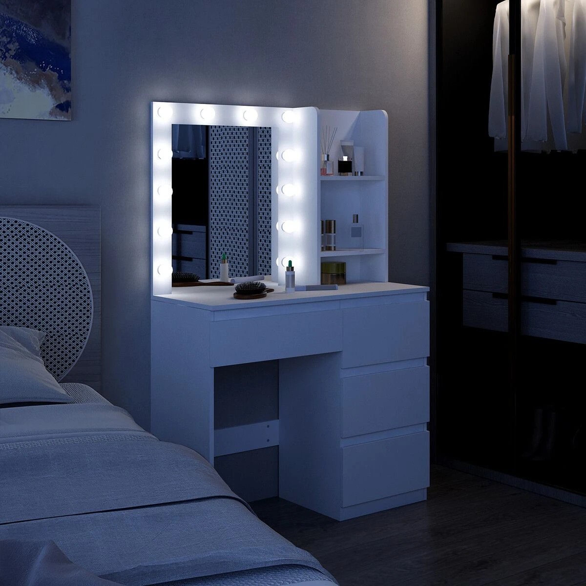 6 LUXSUITE Maxkon Dressing Table Lighting Vanity Mirror Dresser, 6 of 6