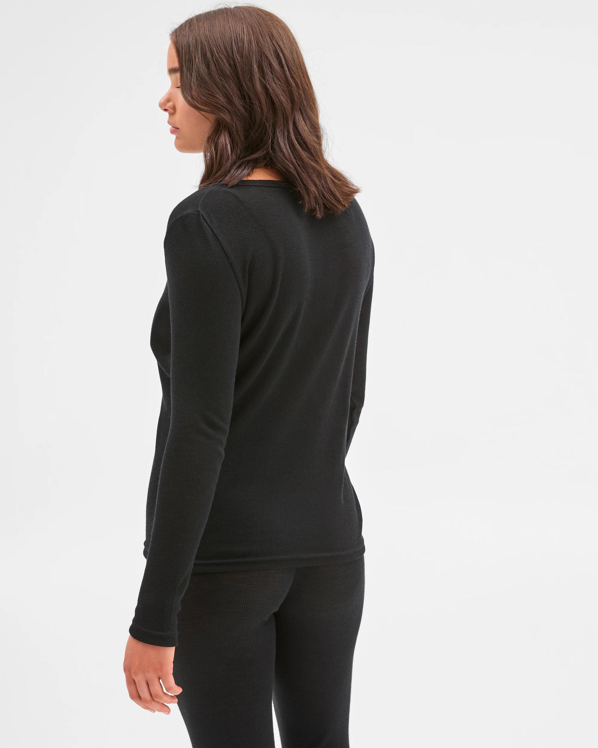 5 Target Woman Wool Blend Long Sleeve Thermal Top BLACK, 5 of 5