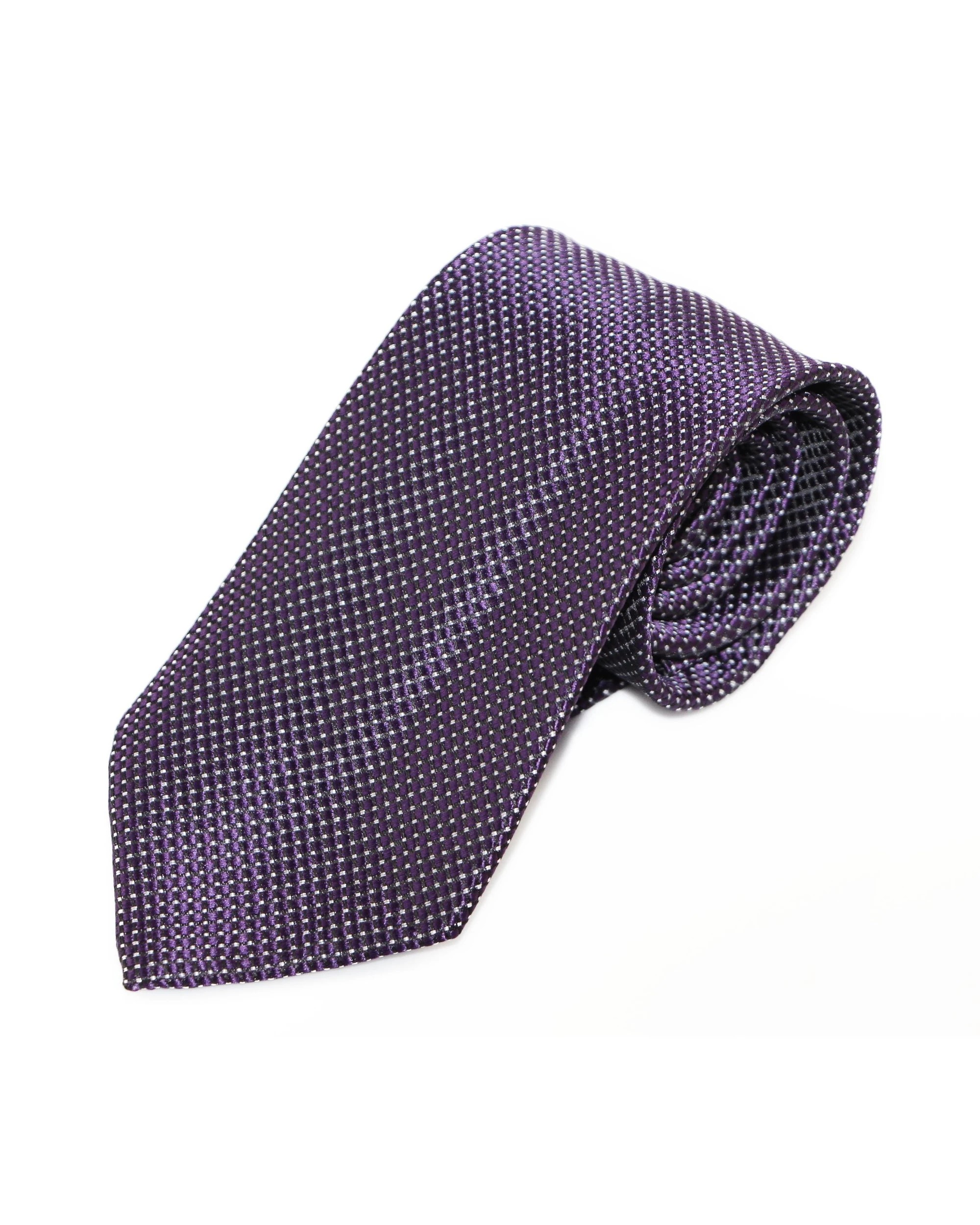 2 Zasel Mens Purple, Black & White Elegant Patterned 8cm Neck Tie, 2 of 2