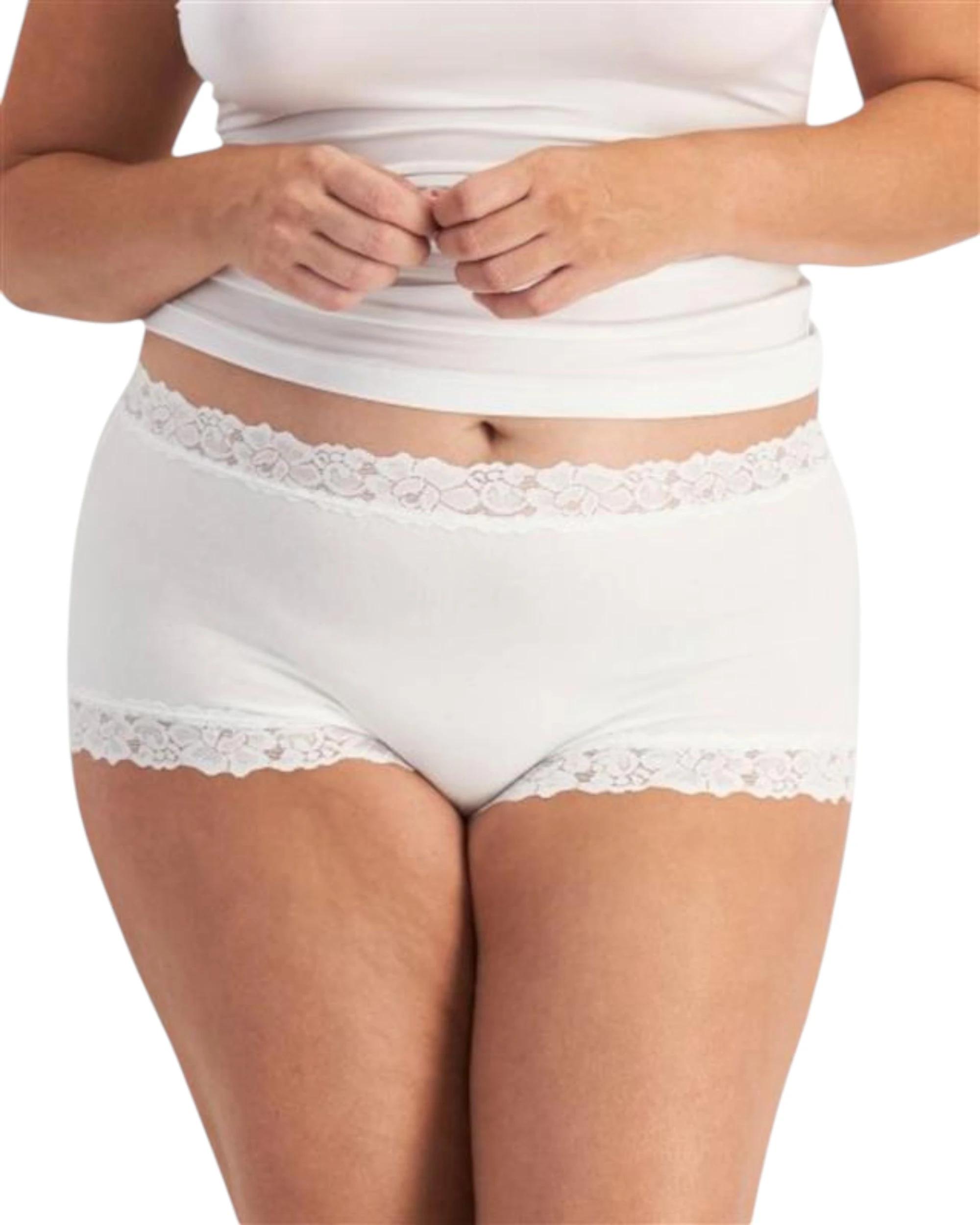 1 Jockey 6 Pack Womens Parisienne Cotton Full Brief Underwear WHITE, 1 of 4