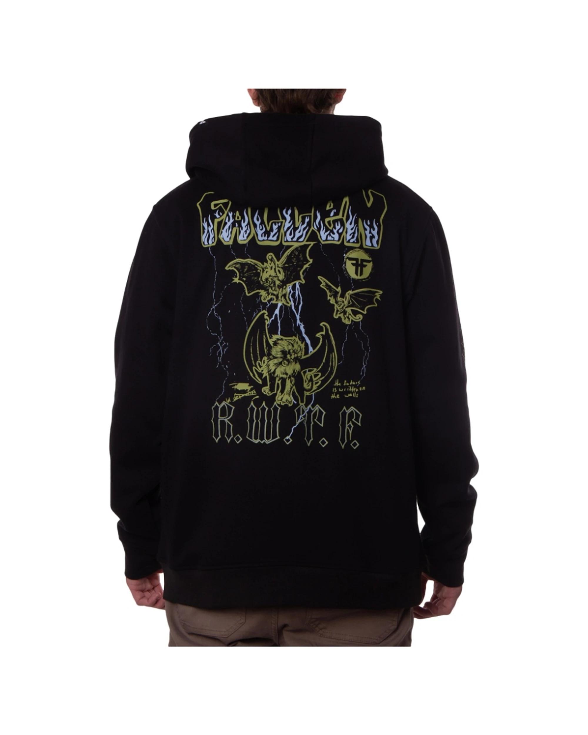 7 Fallen Footwear Mens Gargoyle Hoodie Cotton Polyester Blend BLACK/WHITE, 7 of 7