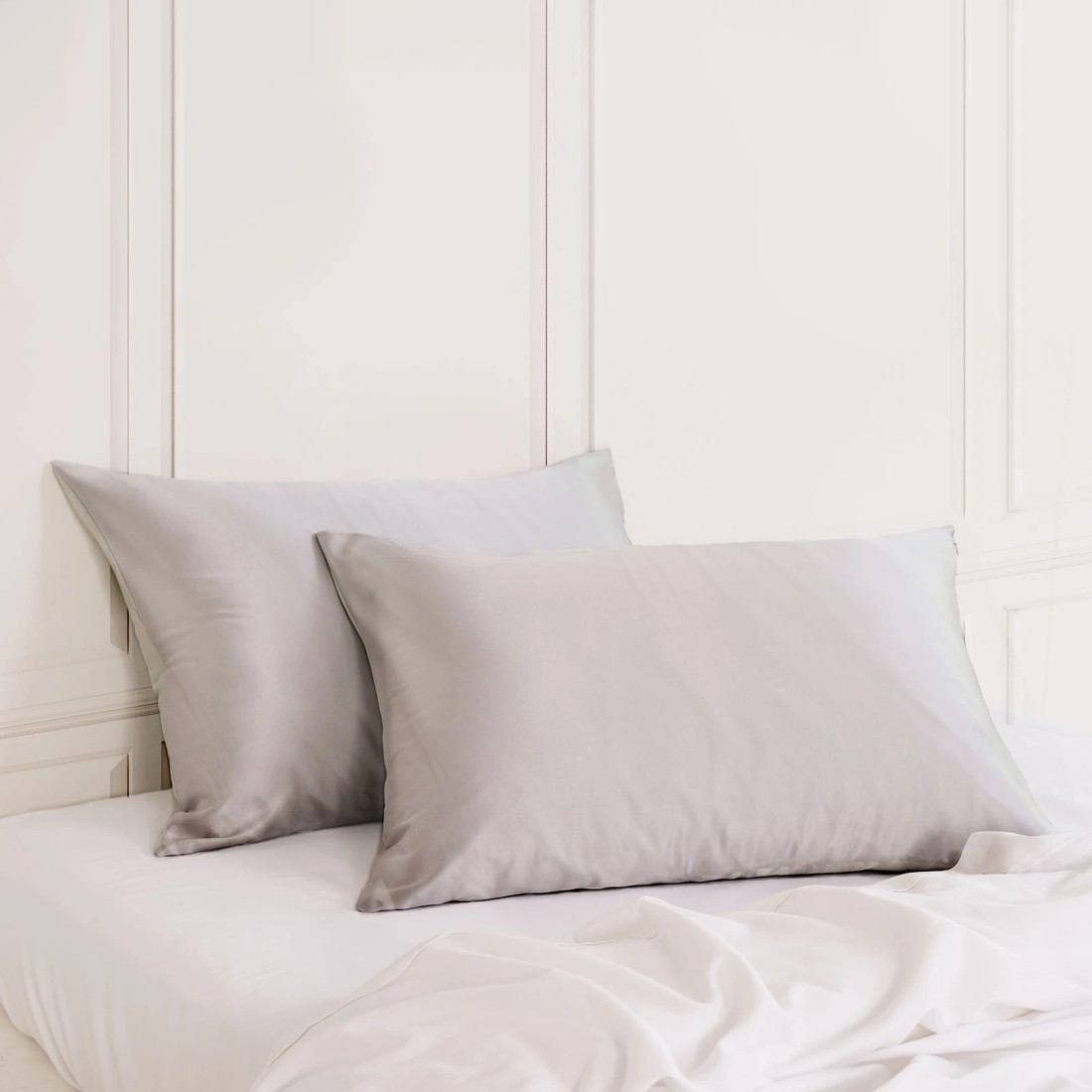 1 Royal Comfort Mulberry Soft Silk Luxurious Hypoallergenic Pillowcase Twin Pack - Blue, 1 of 4