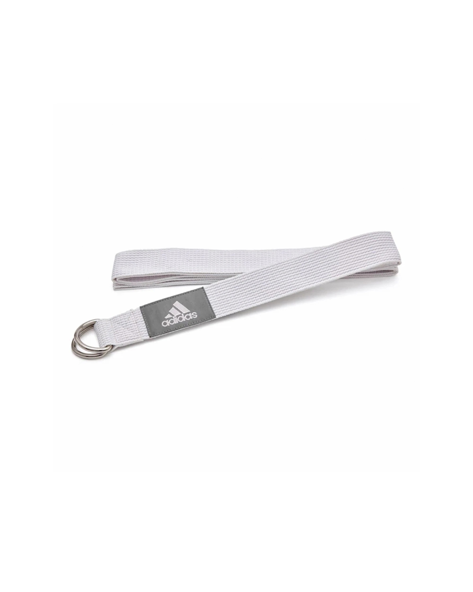 1 Adidas Yoga Strap 2.5m Adjustable Metal D Buckle Durable Woven Anti-Slip - White, 1 of 9
