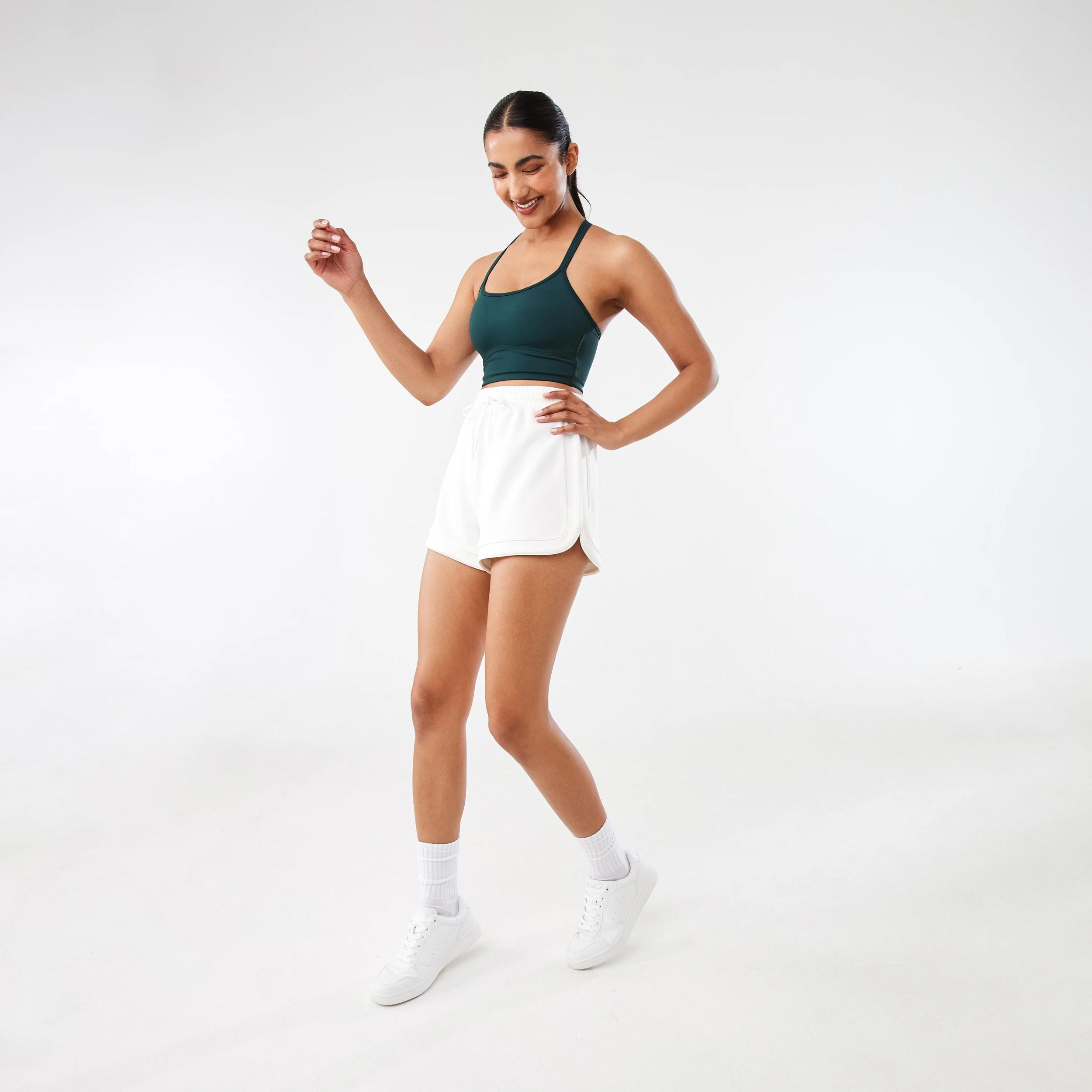 3 Active Womens Moulded Crop Top YUCCA GREEN, 3 of 8