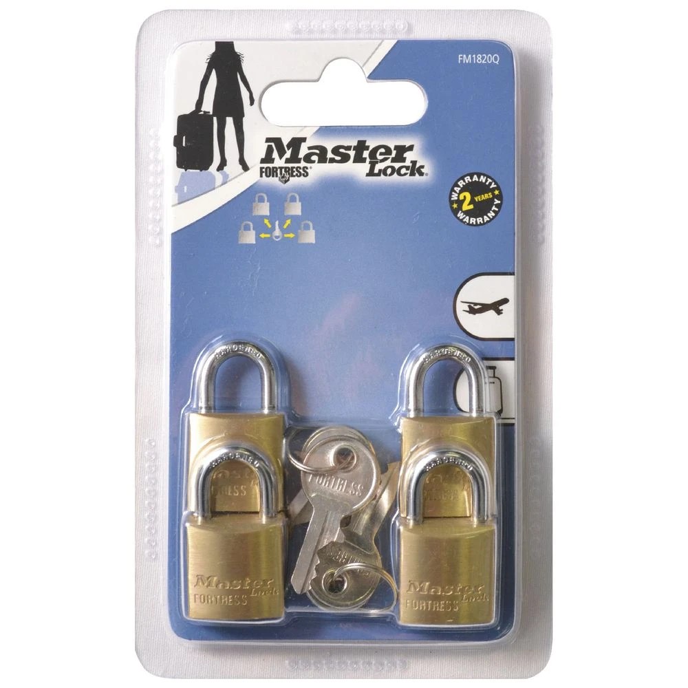 2 Master Lock Fortress 20mm Brass Padlock 4 Pack, 2 of 2