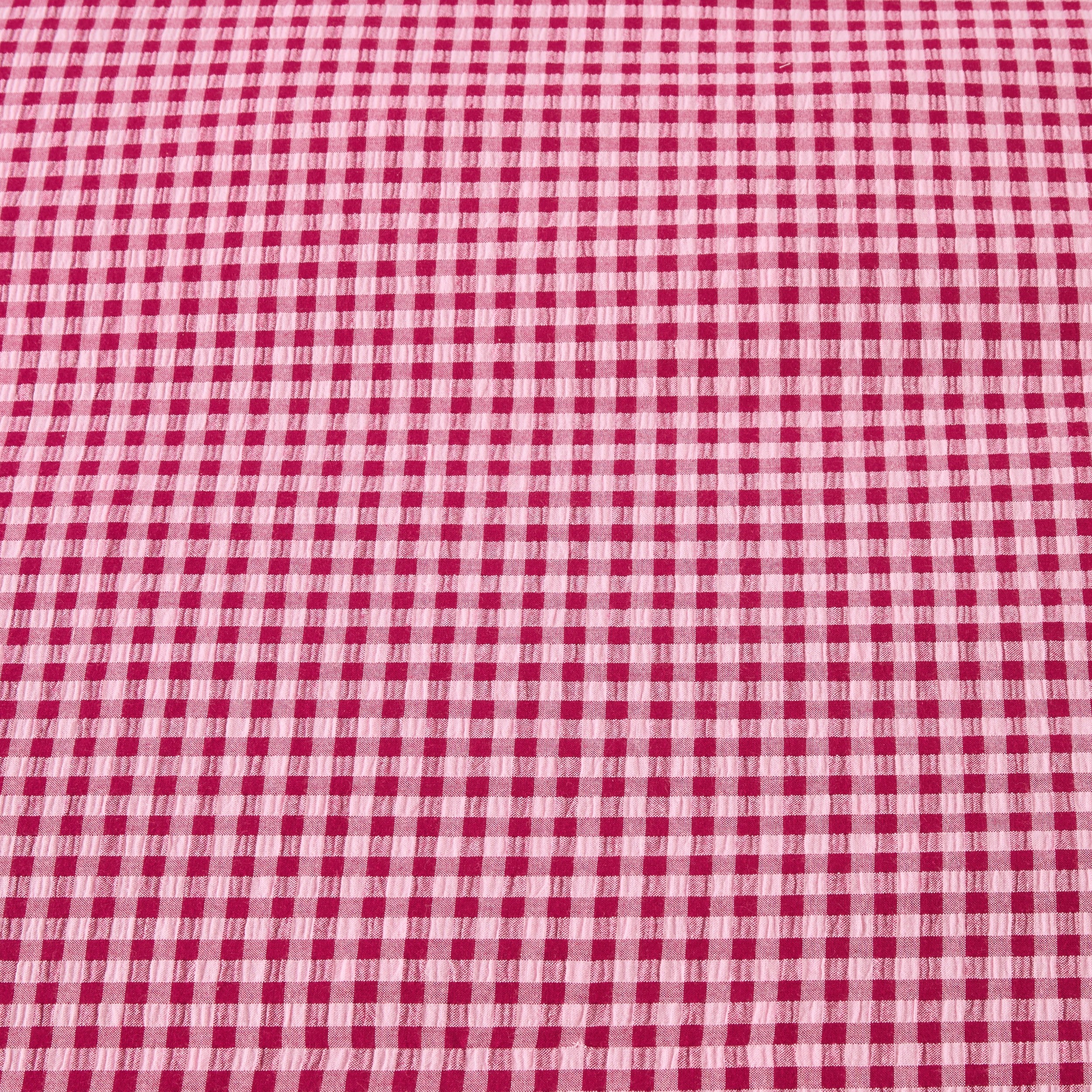 7 Gingham Ruffle Cotton Quilt Cover Set - Super King Bed, Berry, 7 of 7