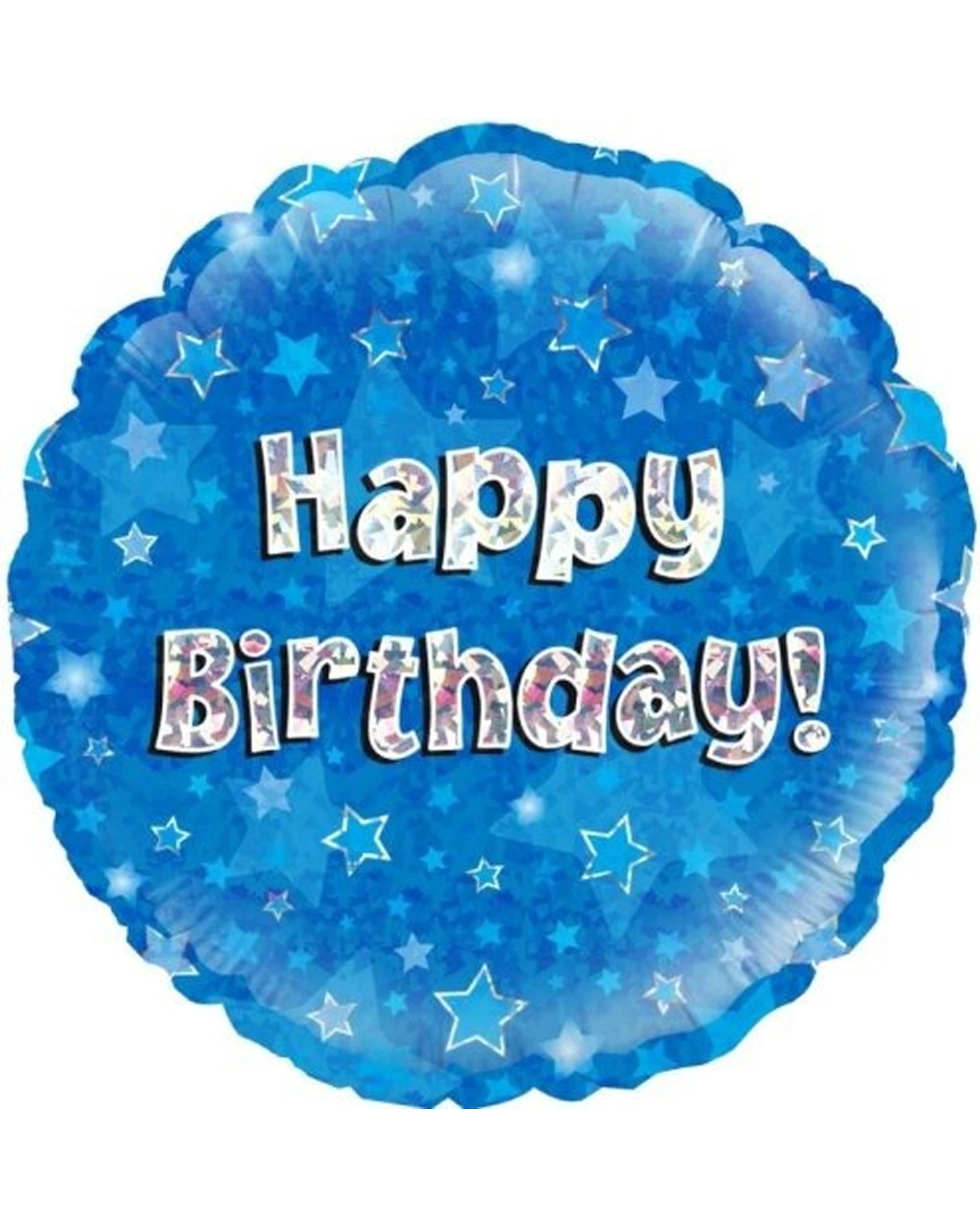 1 Alpen Foil Balloon Holo Happy Birthday Party Decoration 45cm - Blue, 1 of 1