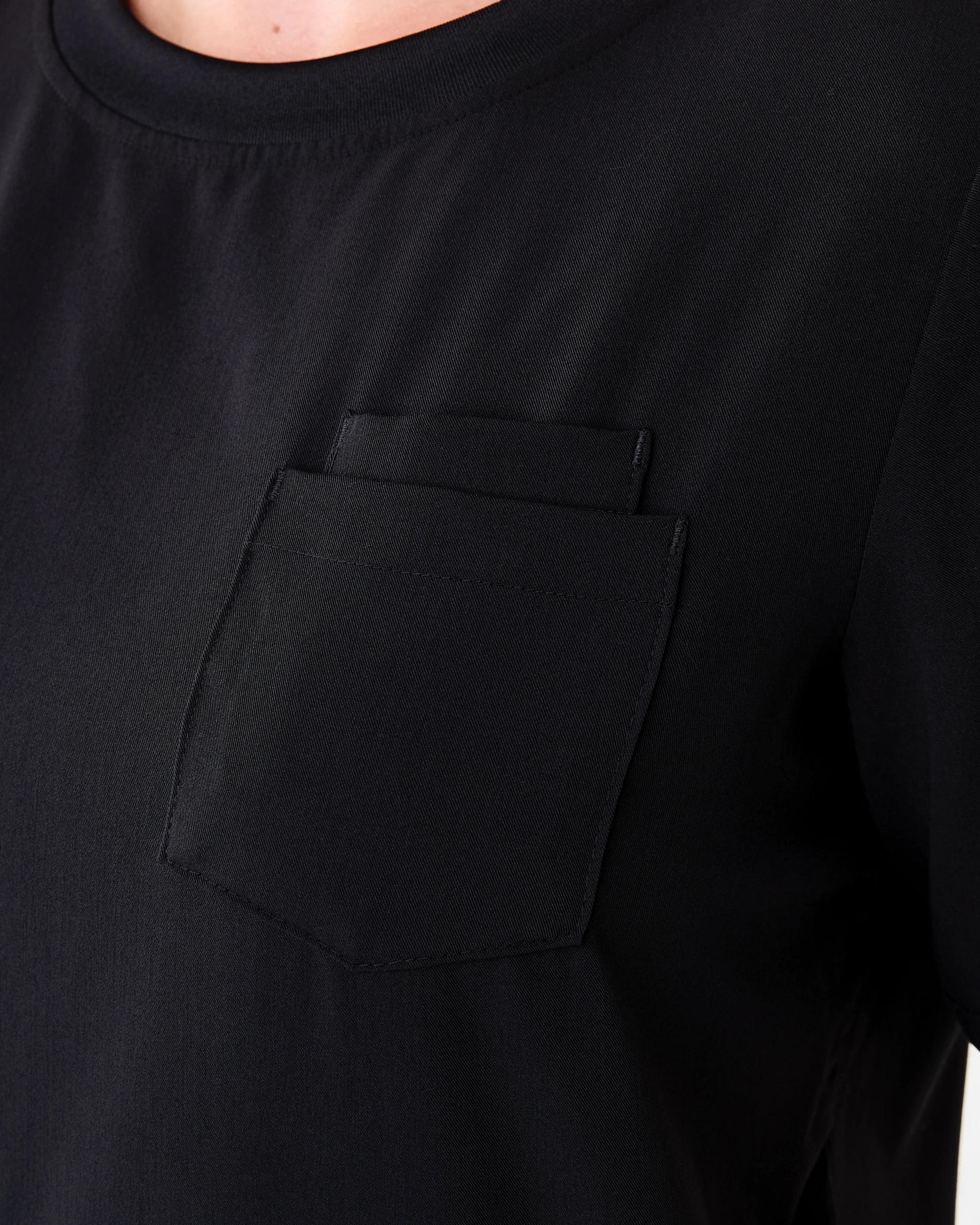 6 Workwear Short Sleeve Womens Crew Scrub Top Black, 6 of 8