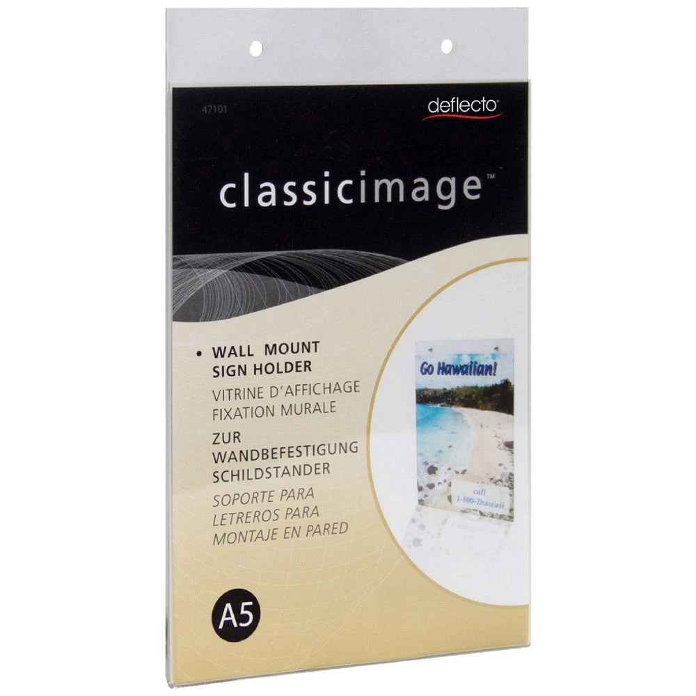 1 Deflecto Wall Mount A5 Sign Holder Portrait, 1 of 1