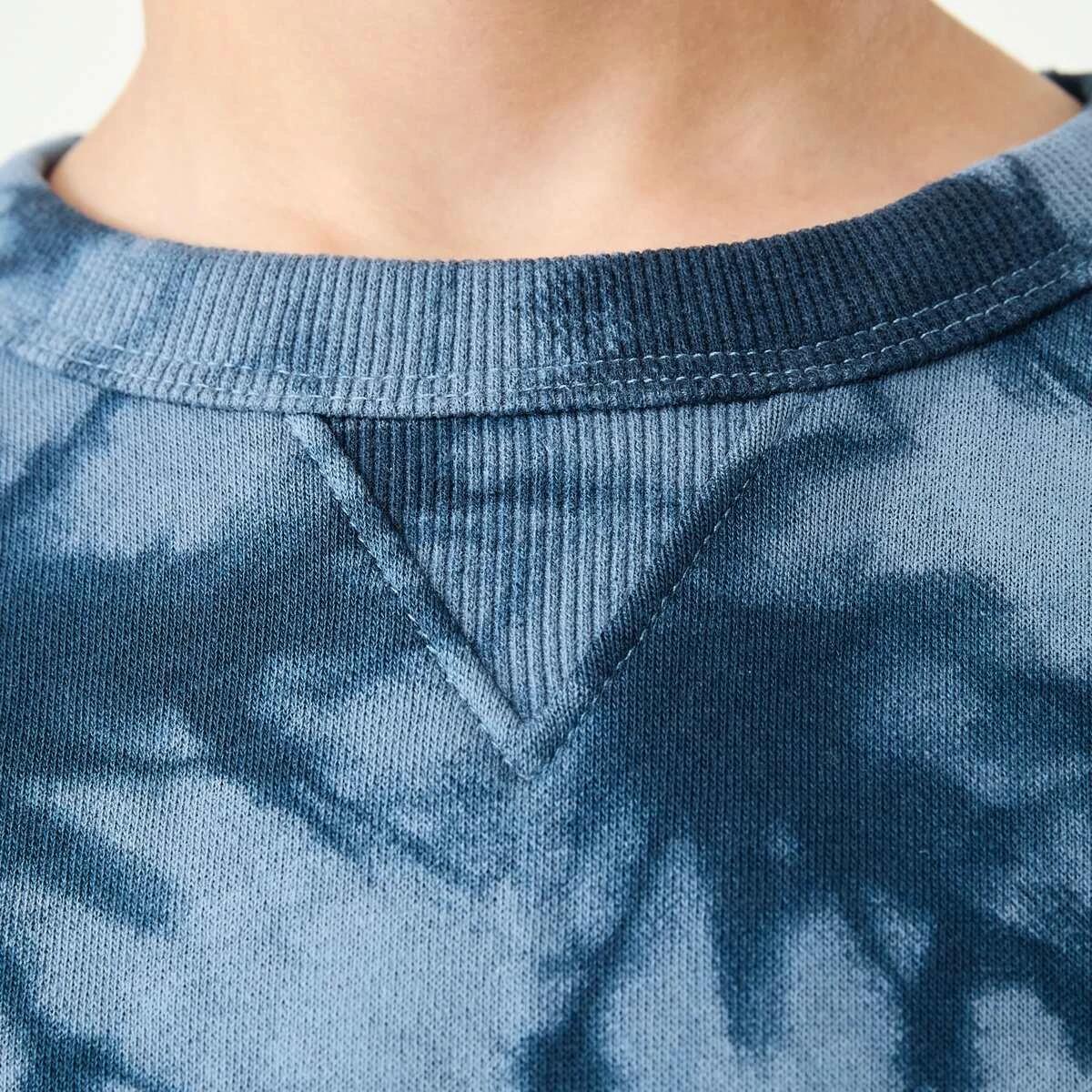 4 All Over Print Crew Neck Sweatshirt Blu Tiedye, 4 of 9