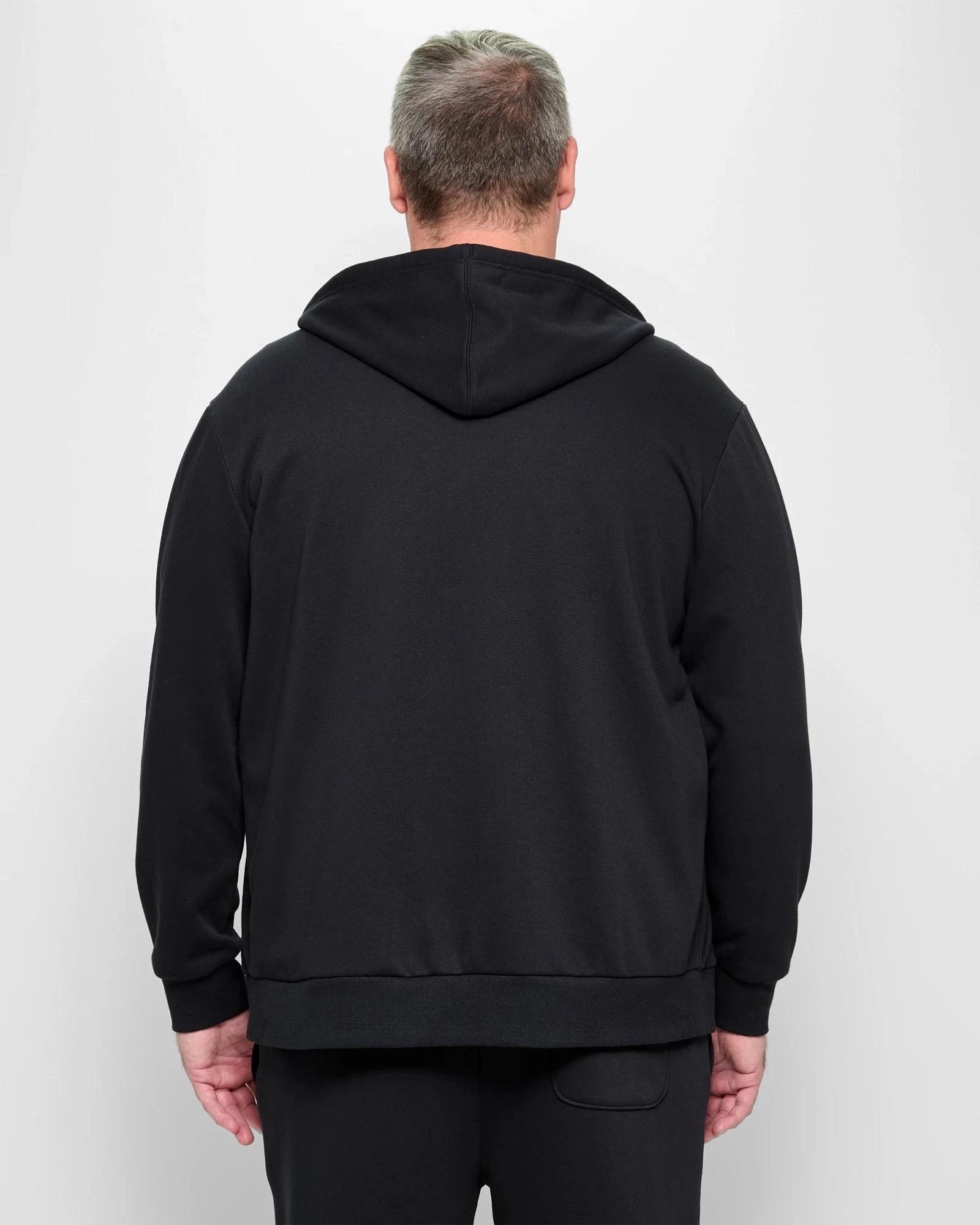 4 Target Man Plus Plus Size Fleece Zip Through Hoodie BLACK, 4 of 5