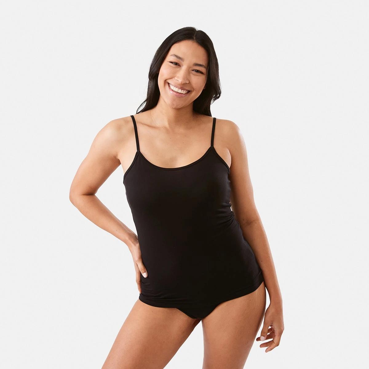 1 2 Pack Bamboo Cami Black, 1 of 6
