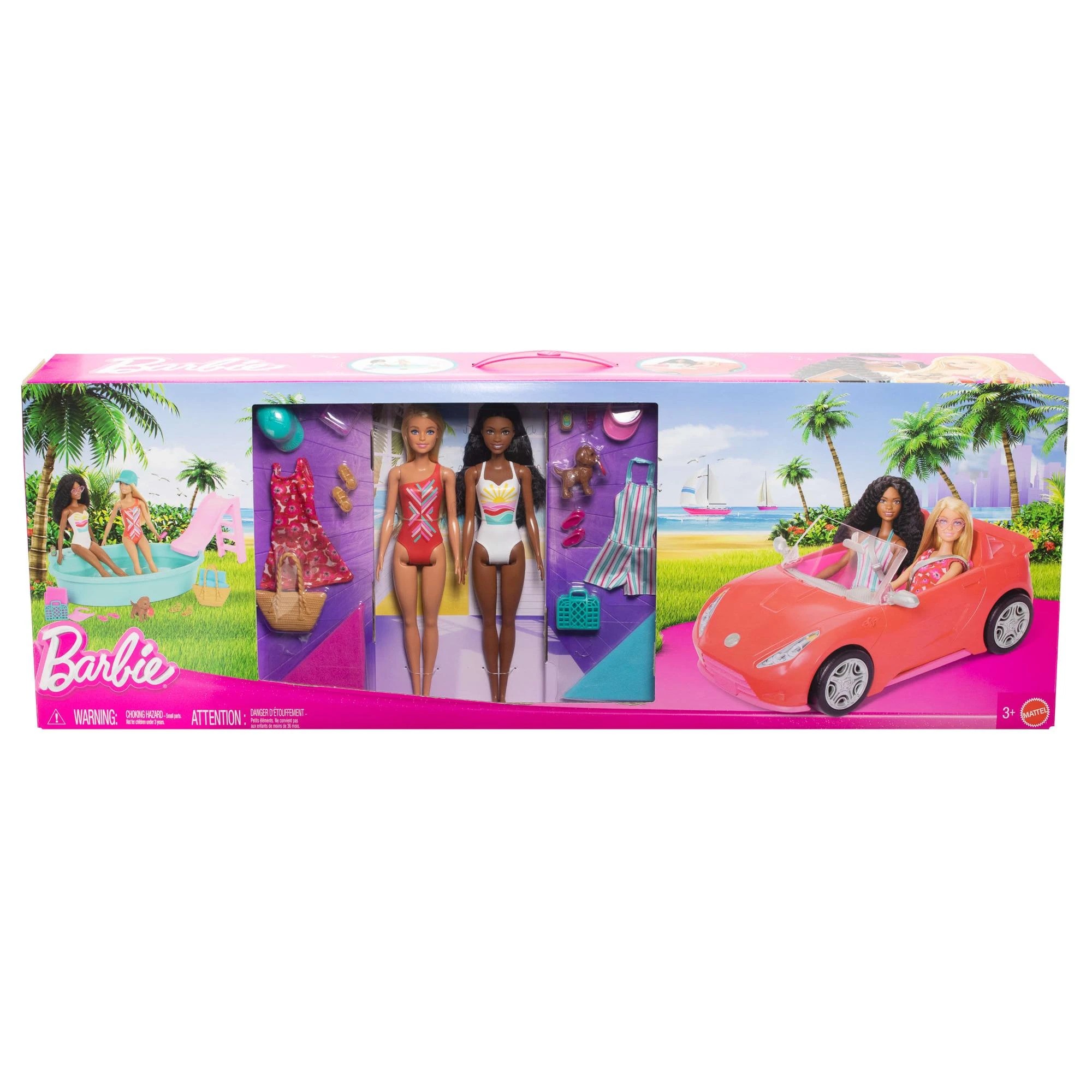 1 Barbie Convertible Toy Car Playset, 1 of 6