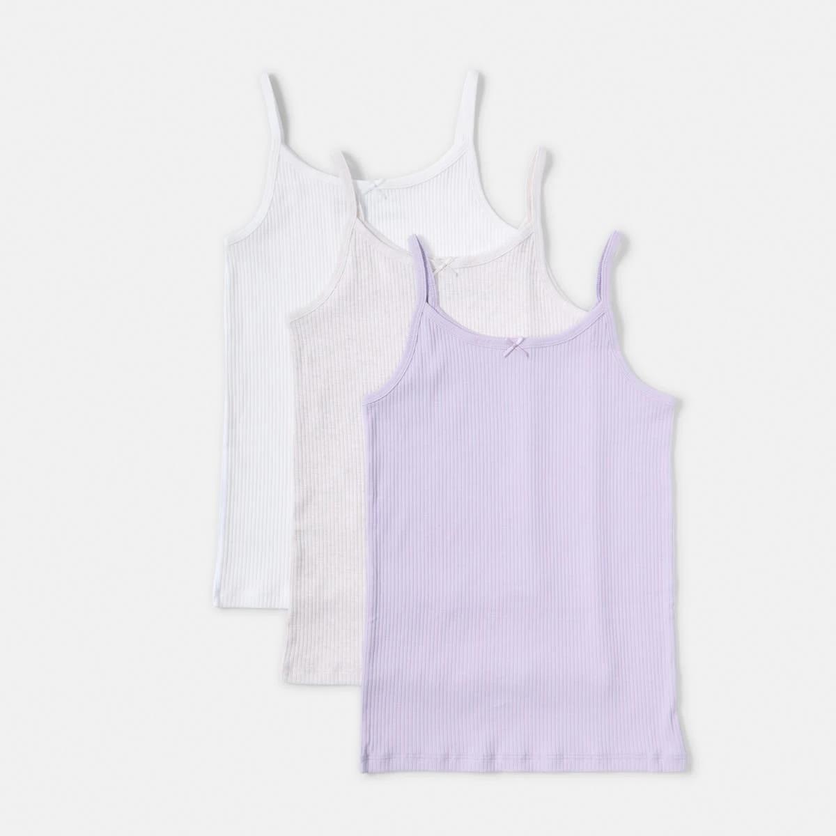 1 3 Pack Super Soft Singlets Pur Multi, 1 of 9