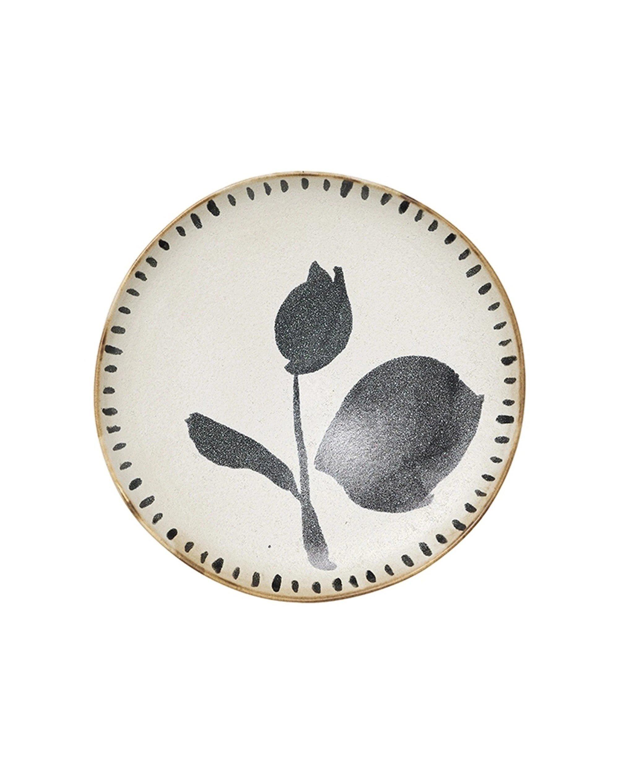 4 Ecology 4pc Hand Drawn Floral Silhouettes Cecile Cake Side Plates Stoneware - Multi, 4 of 5